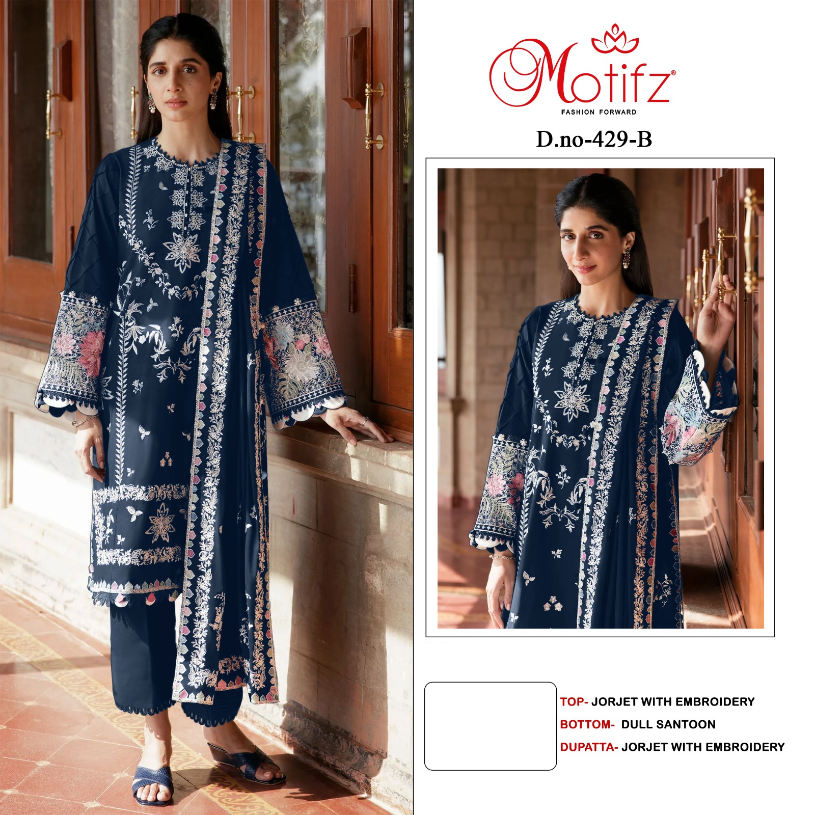 MOTIFZ 429 B TO E PAKISTANI SUITS WHOLESALE