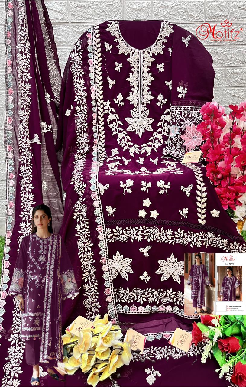 MOTIFZ 429 B TO E PAKISTANI SUITS WHOLESALE