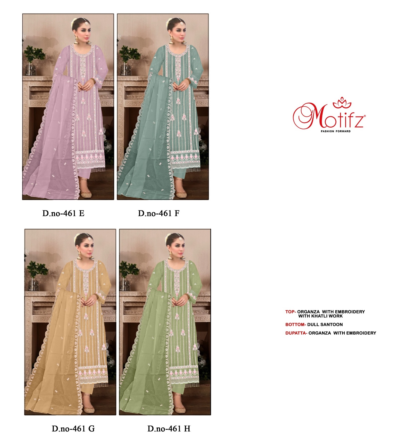 MOTIFZ 461 E TO H PAKISTANI SALWAR SUITS