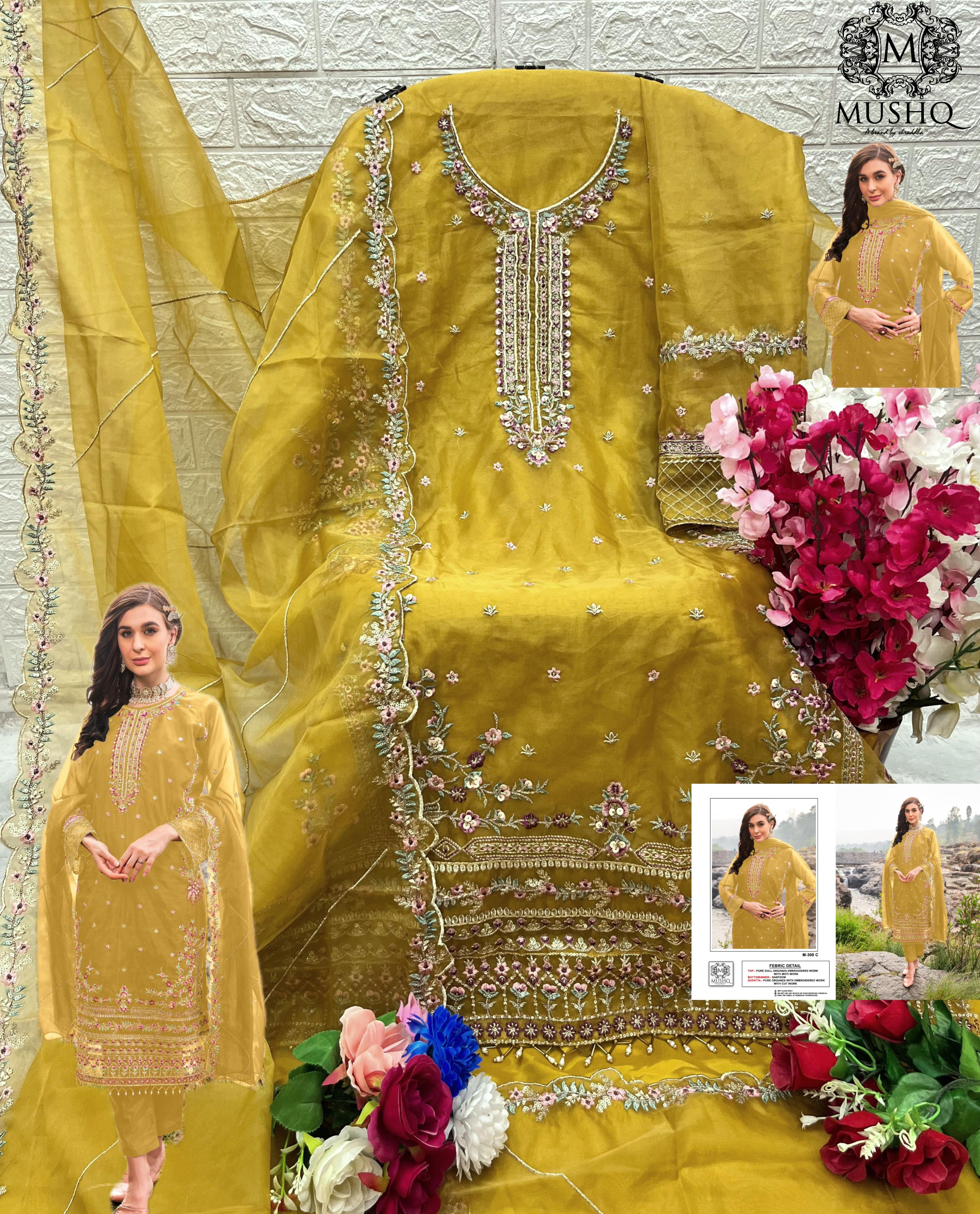 MUSHQ M 300 ORGANZA SALWAR KAMEEZ