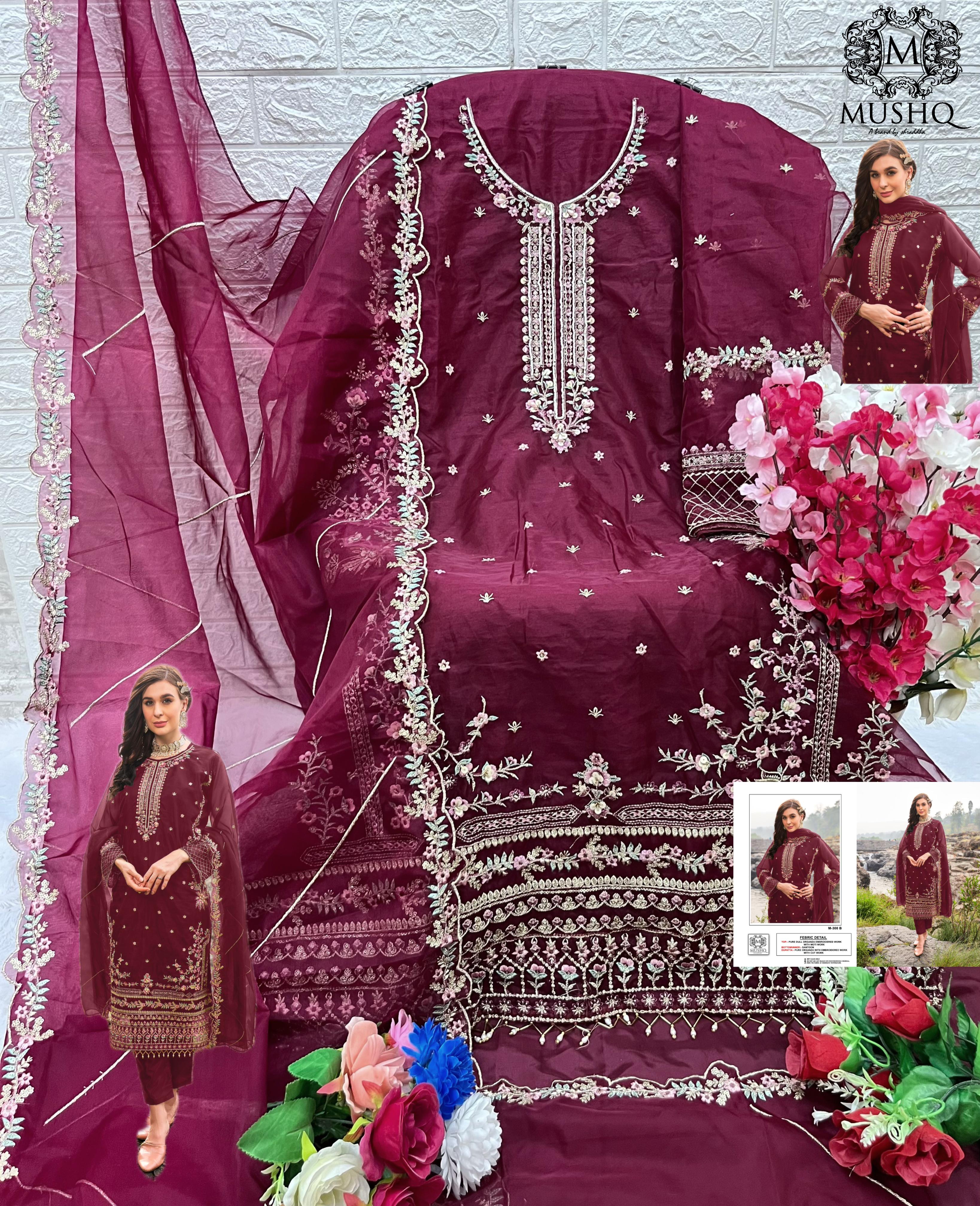 MUSHQ M 300 ORGANZA SALWAR KAMEEZ