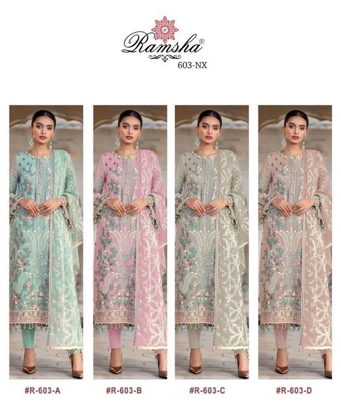 RAMSHA FASHION R 603 A TO D SALWAR SUITS