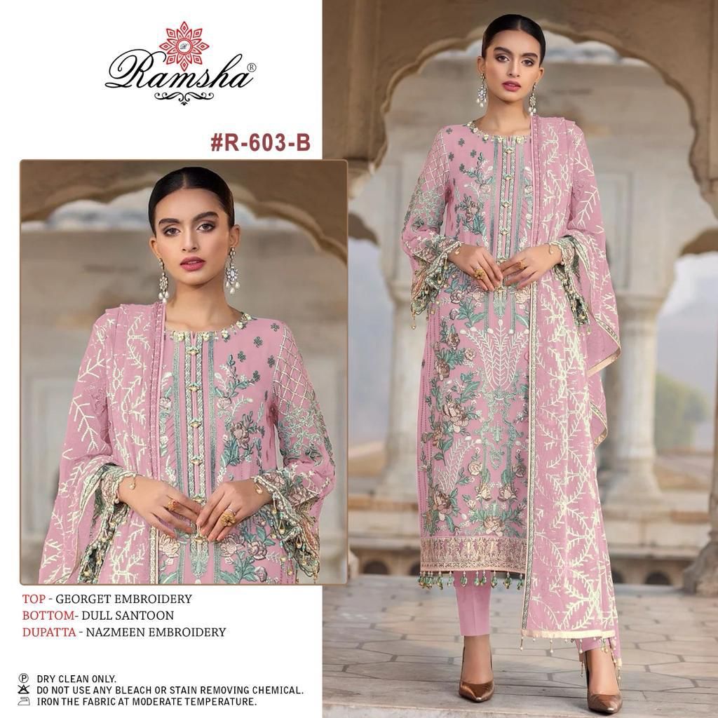 RAMSHA FASHION R 603 A TO D SALWAR SUITS