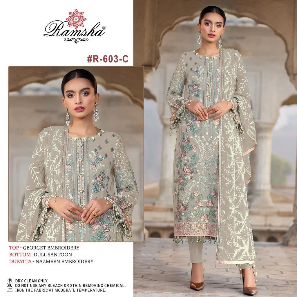 RAMSHA FASHION R 603 A TO D SALWAR SUITS