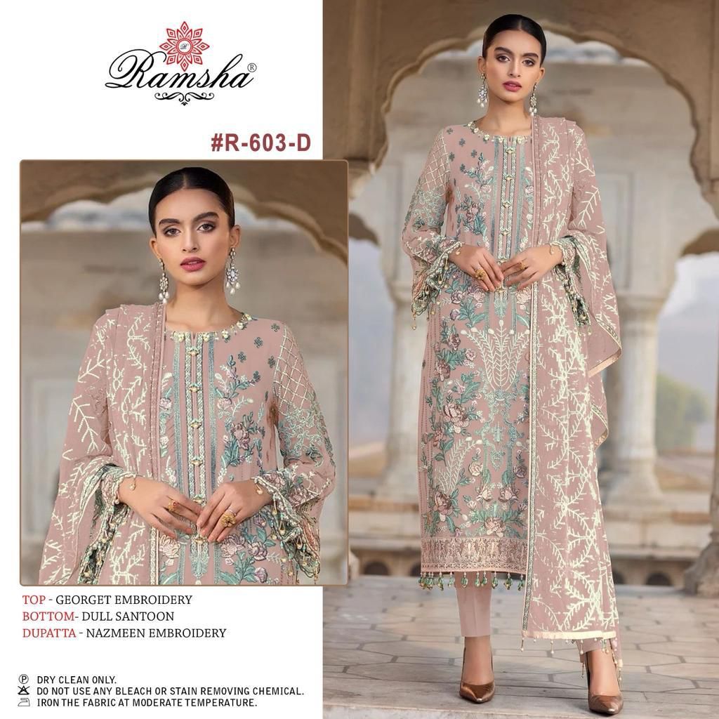 RAMSHA FASHION R 603 A TO D SALWAR SUITS