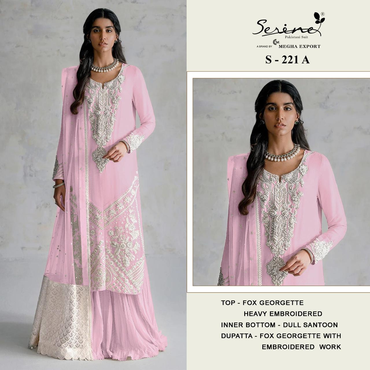 SERINE S 221 A TO D PAKISTANI SUITS WHOLESALE