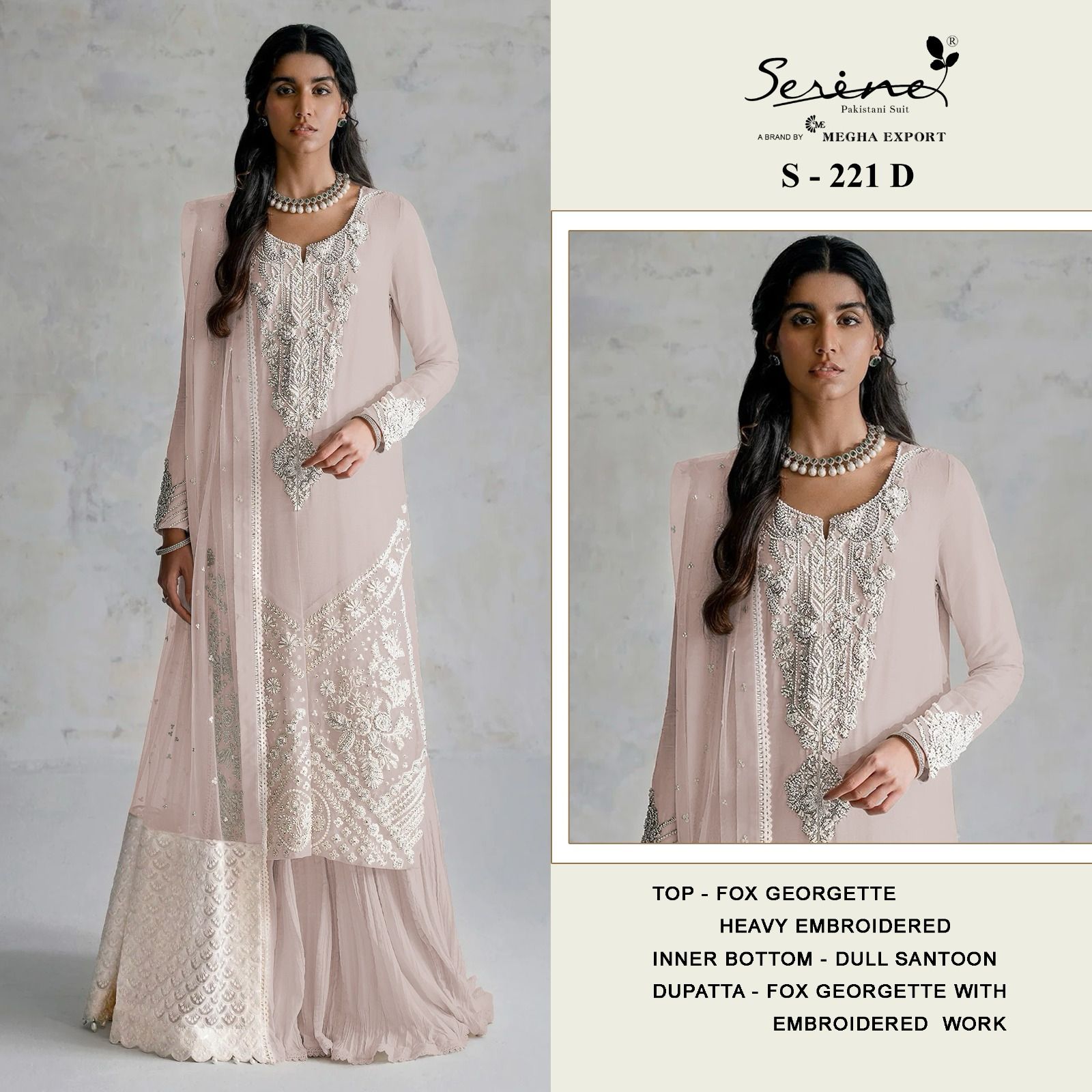 SERINE S 221 A TO D PAKISTANI SUITS WHOLESALE