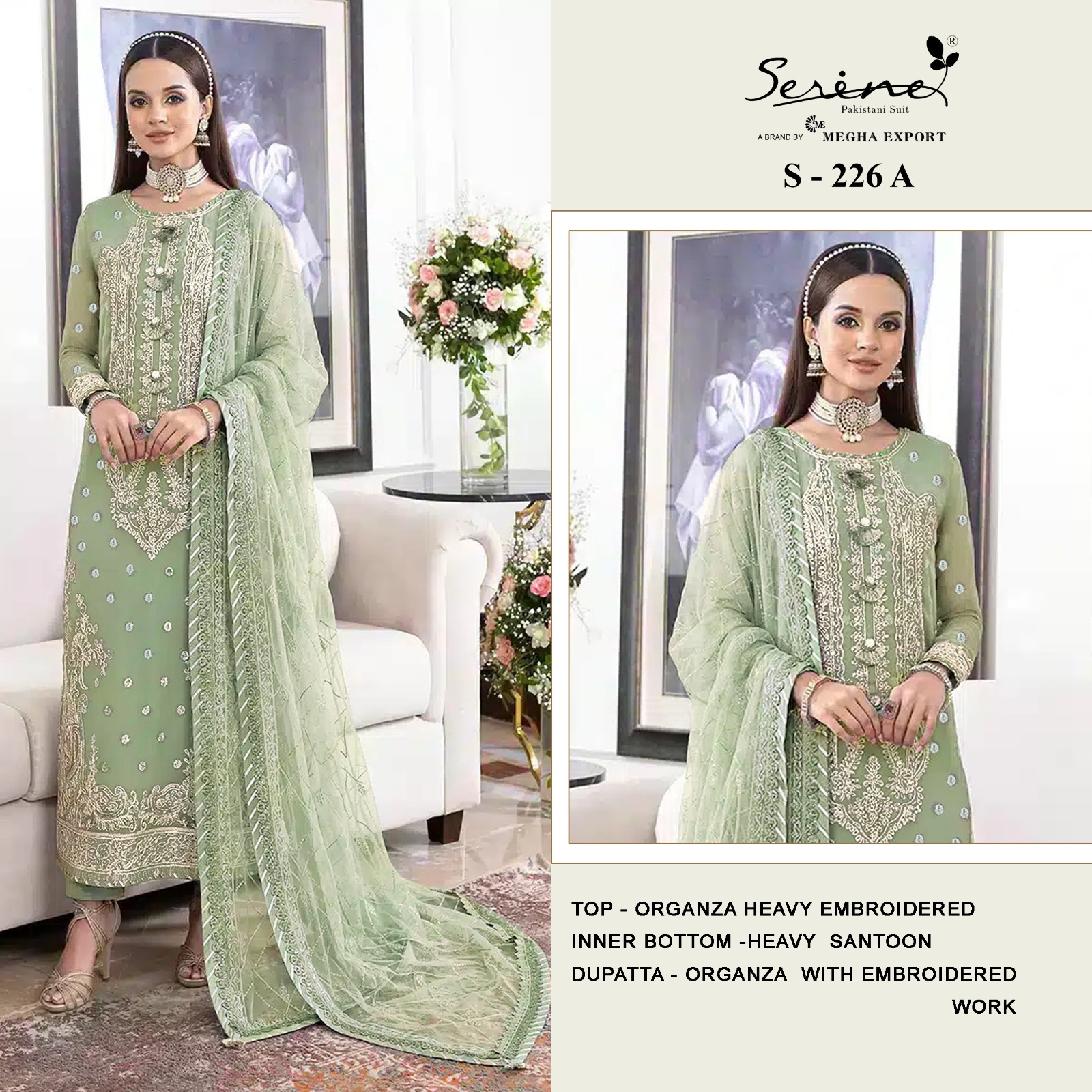 SERINE S 226 A TO D PAKISTANI SUITS WHOLESALE