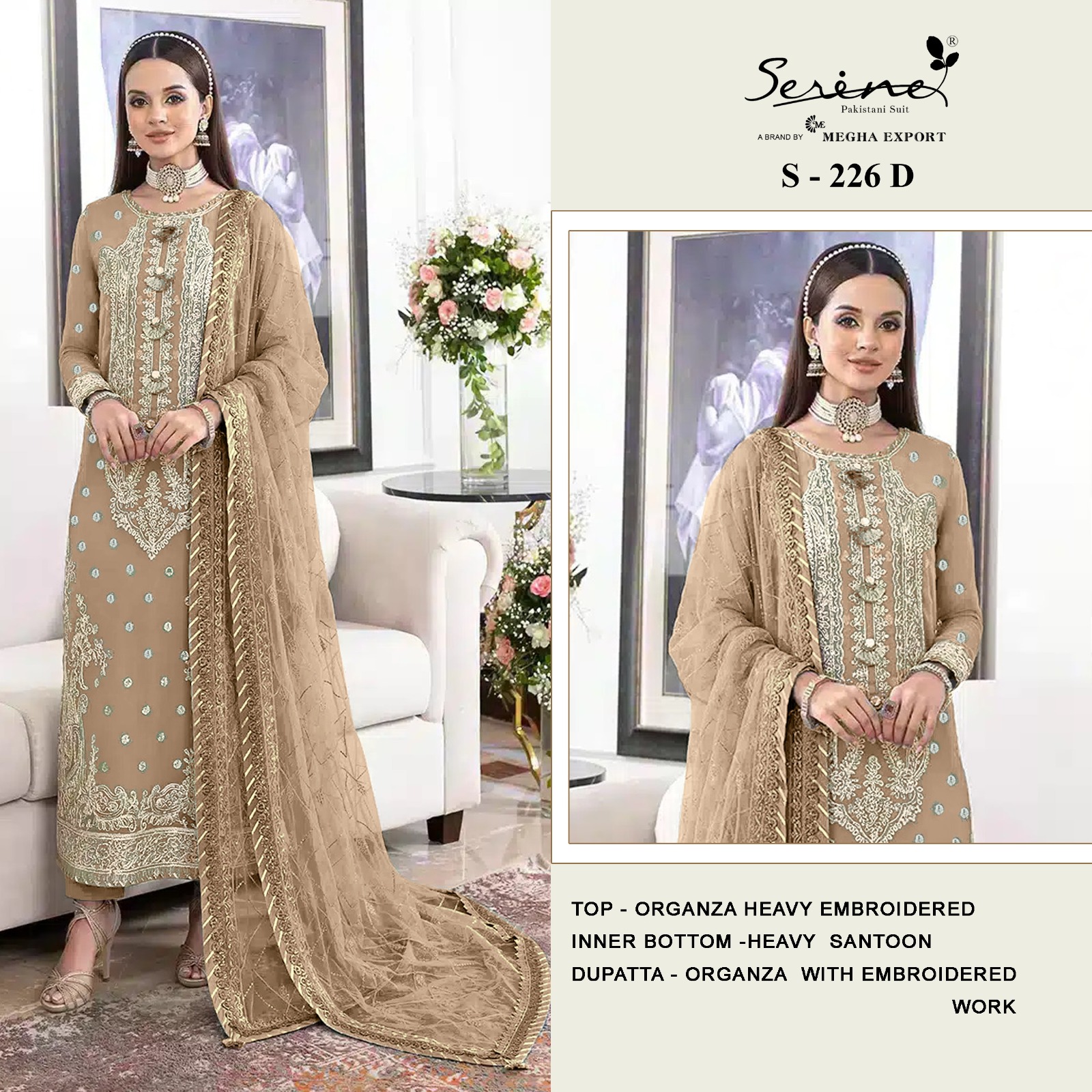 SERINE S 226 A TO D PAKISTANI SUITS WHOLESALE