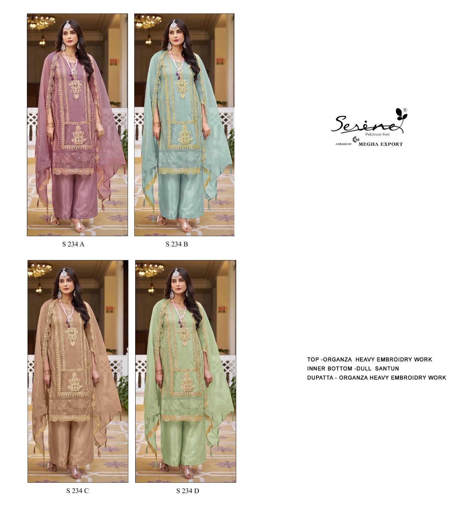 SERINE S 234 A TO D SALWAR SUITS MANUFACTURER