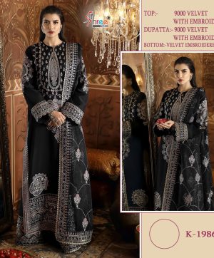 SHRE FABS K 1986 VELVET PAKISTANI SUITS