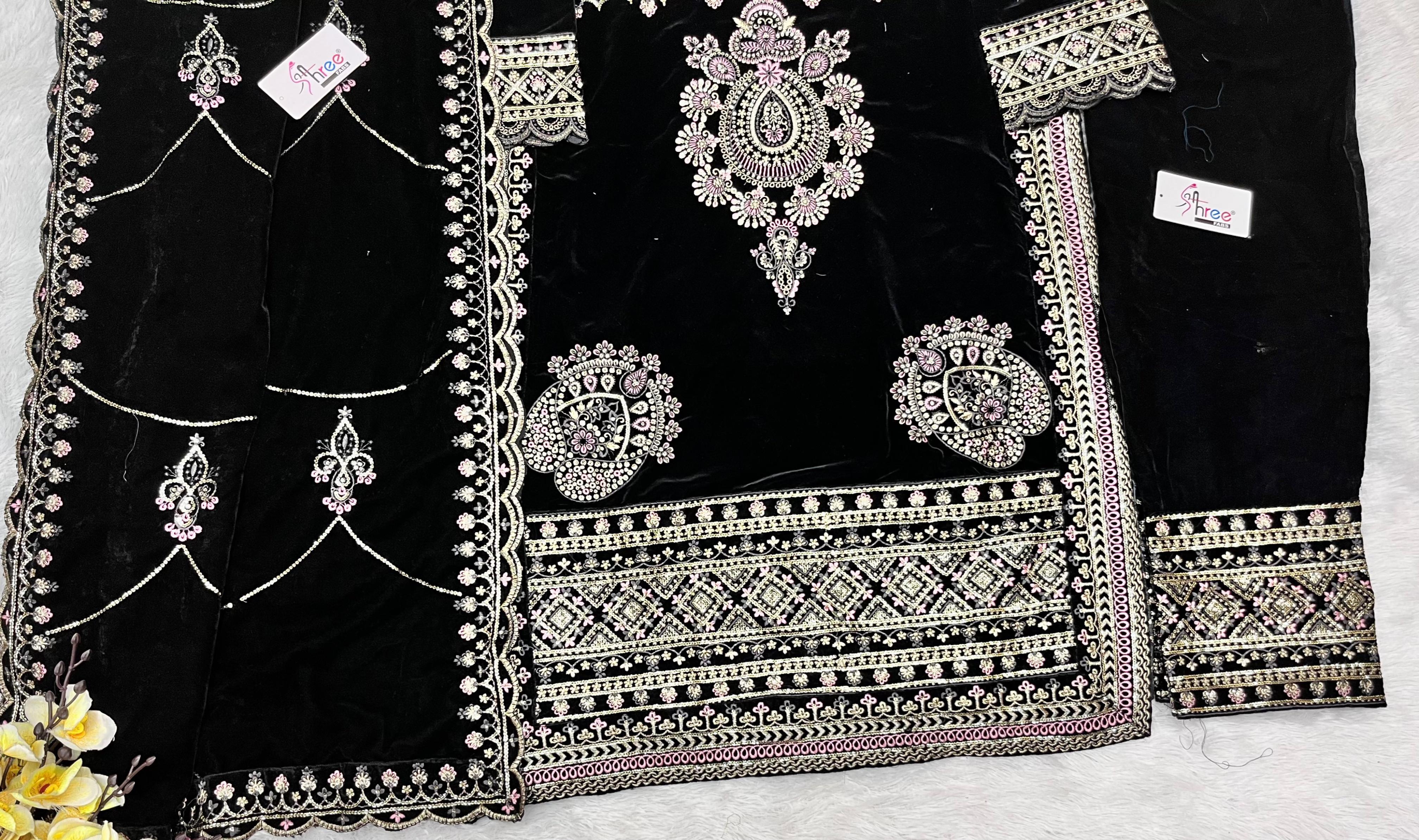 SHRE FABS K 1986 VELVET PAKISTANI SUITS