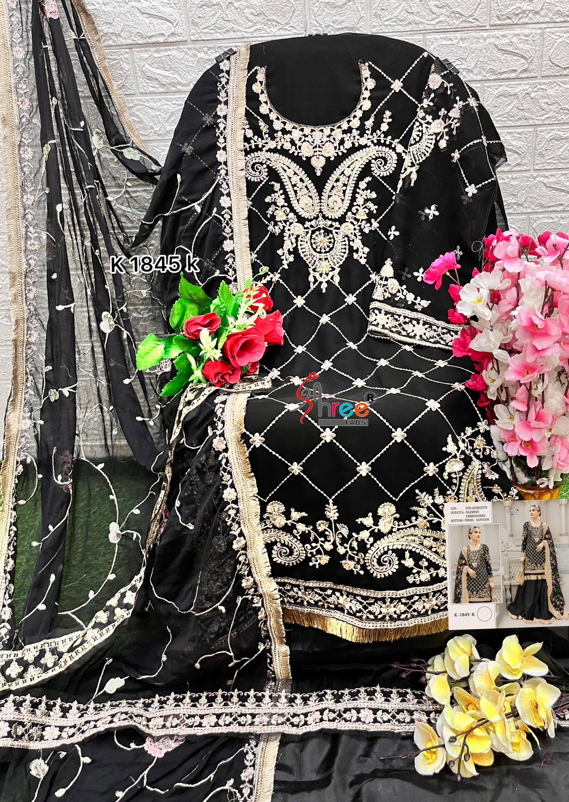 SHREE FABS 1845 K BLACK SALWAR KAMEEZ