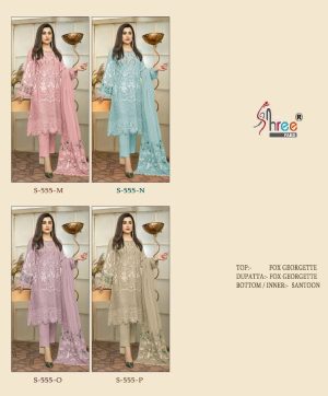 SHREE FABS S 555 M TO P SALWAR SUITS WHOLESALE