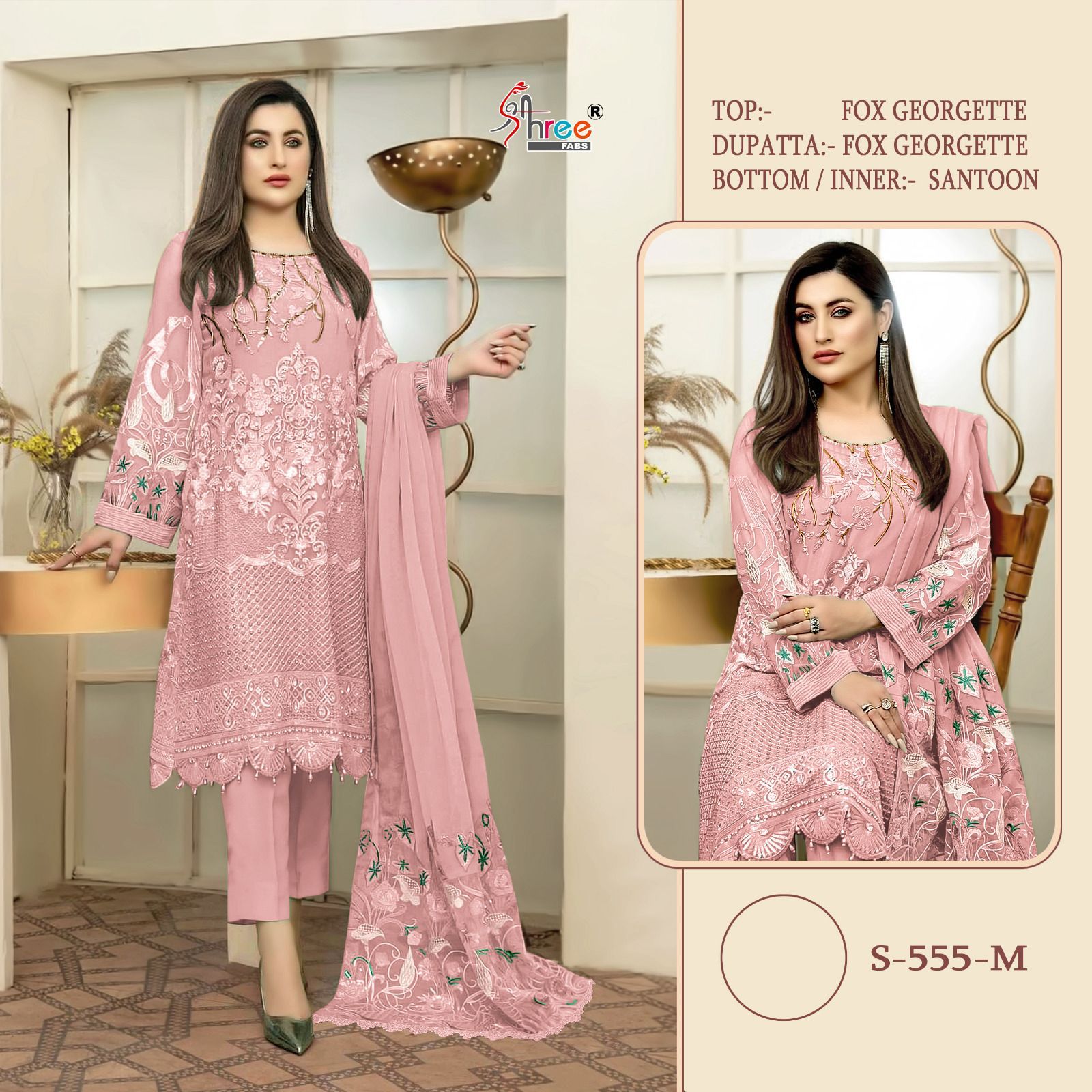 SHREE FABS S 555 M TO P SALWAR SUITS WHOLESALE