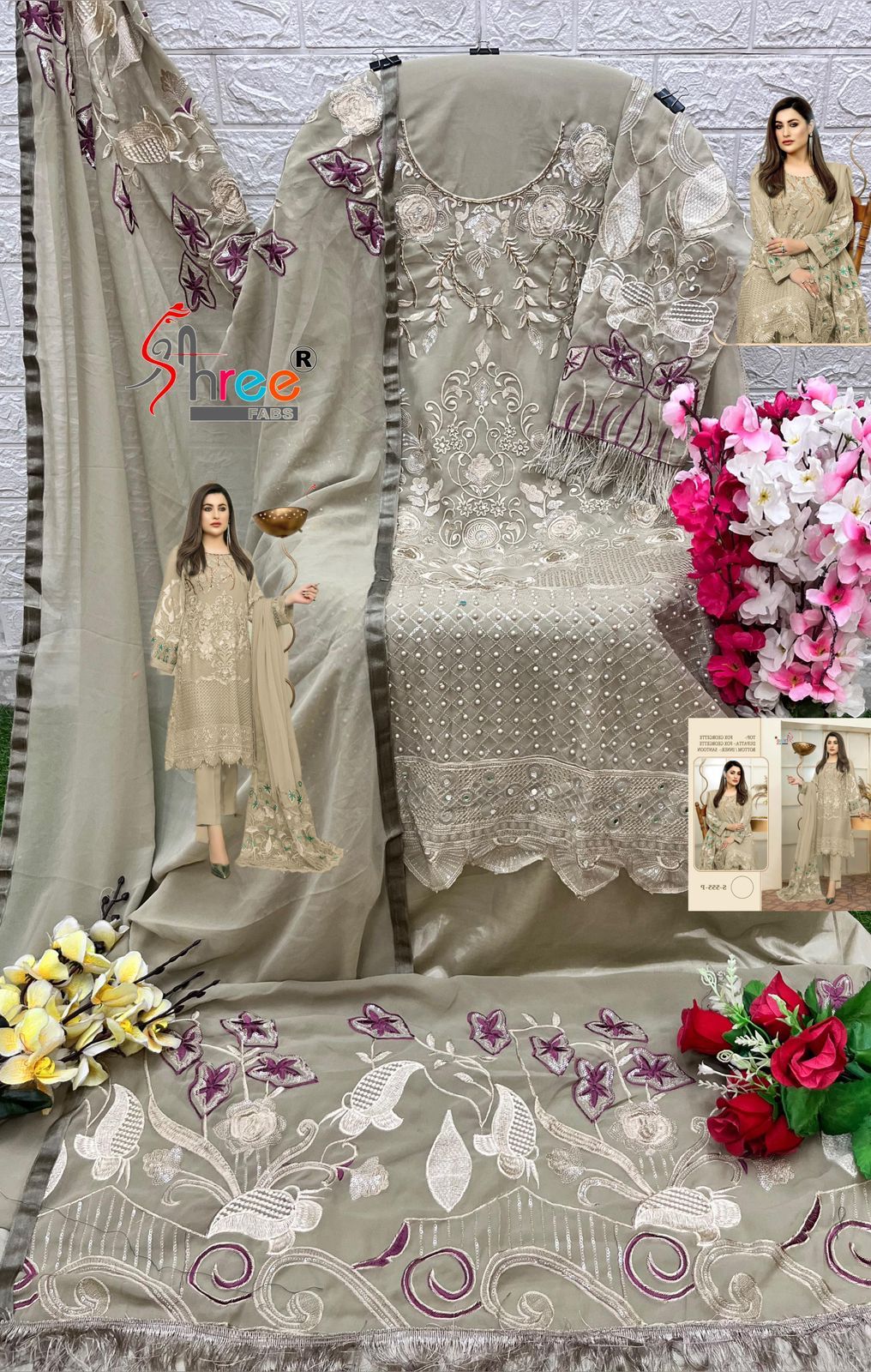 SHREE FABS S 555 M TO P SALWAR SUITS WHOLESALE