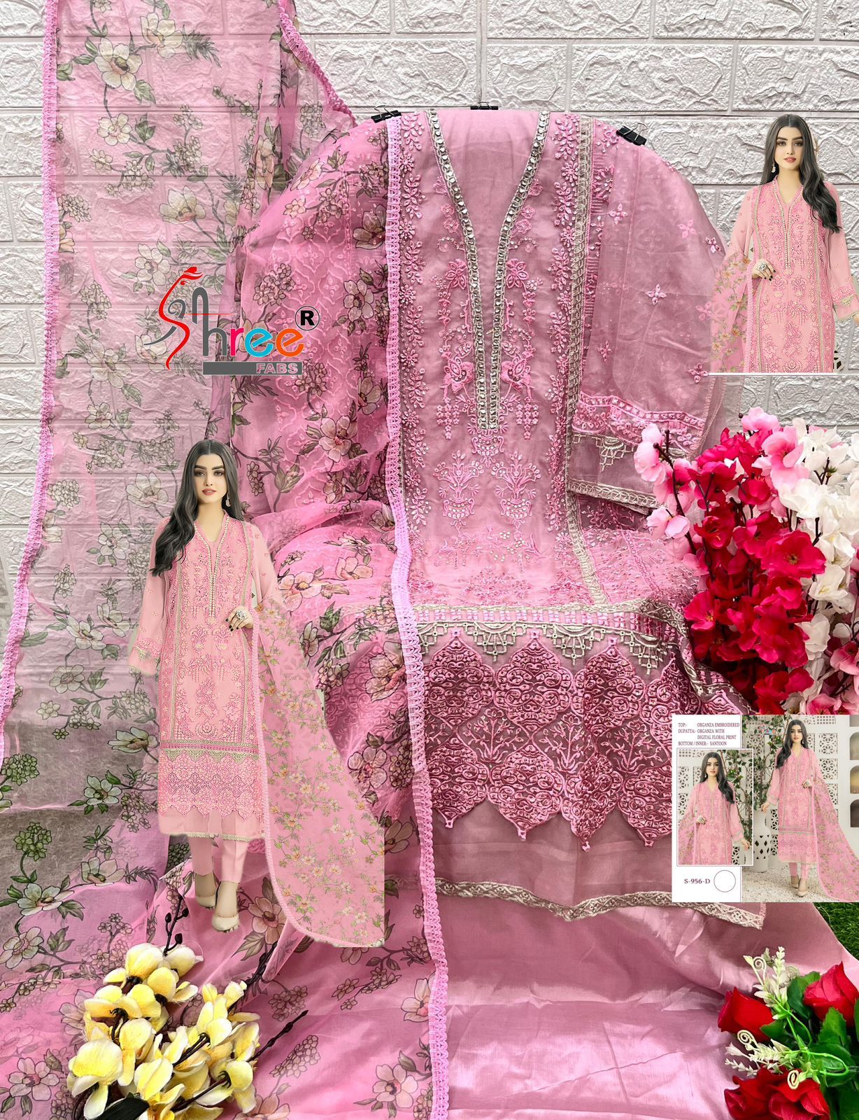 SHREE FABS S 956 SERIES PAKISTANI SUITS IN INDIA