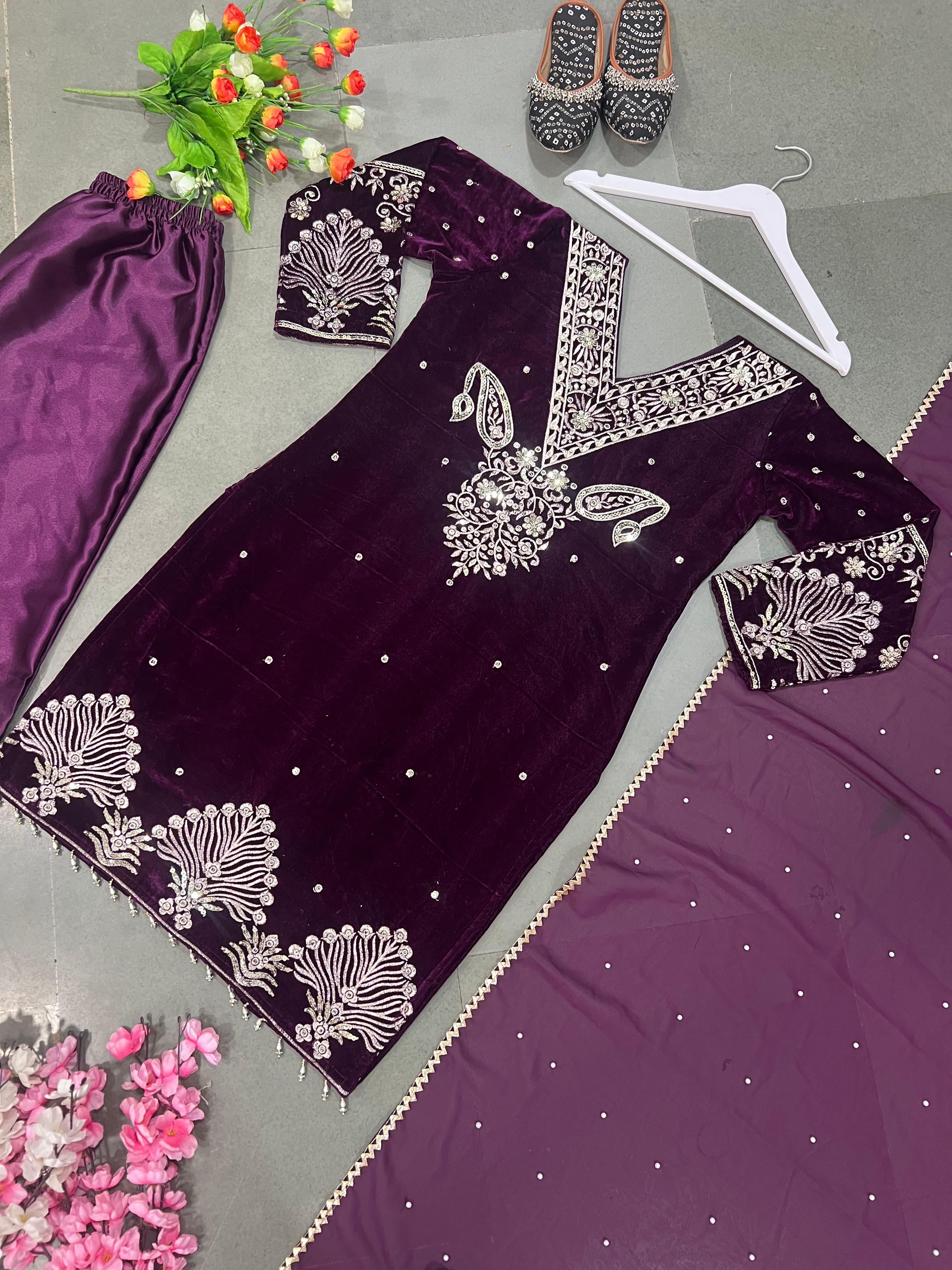 SHREE HARI SRK 5113 DESIGNER VELVET SUITS