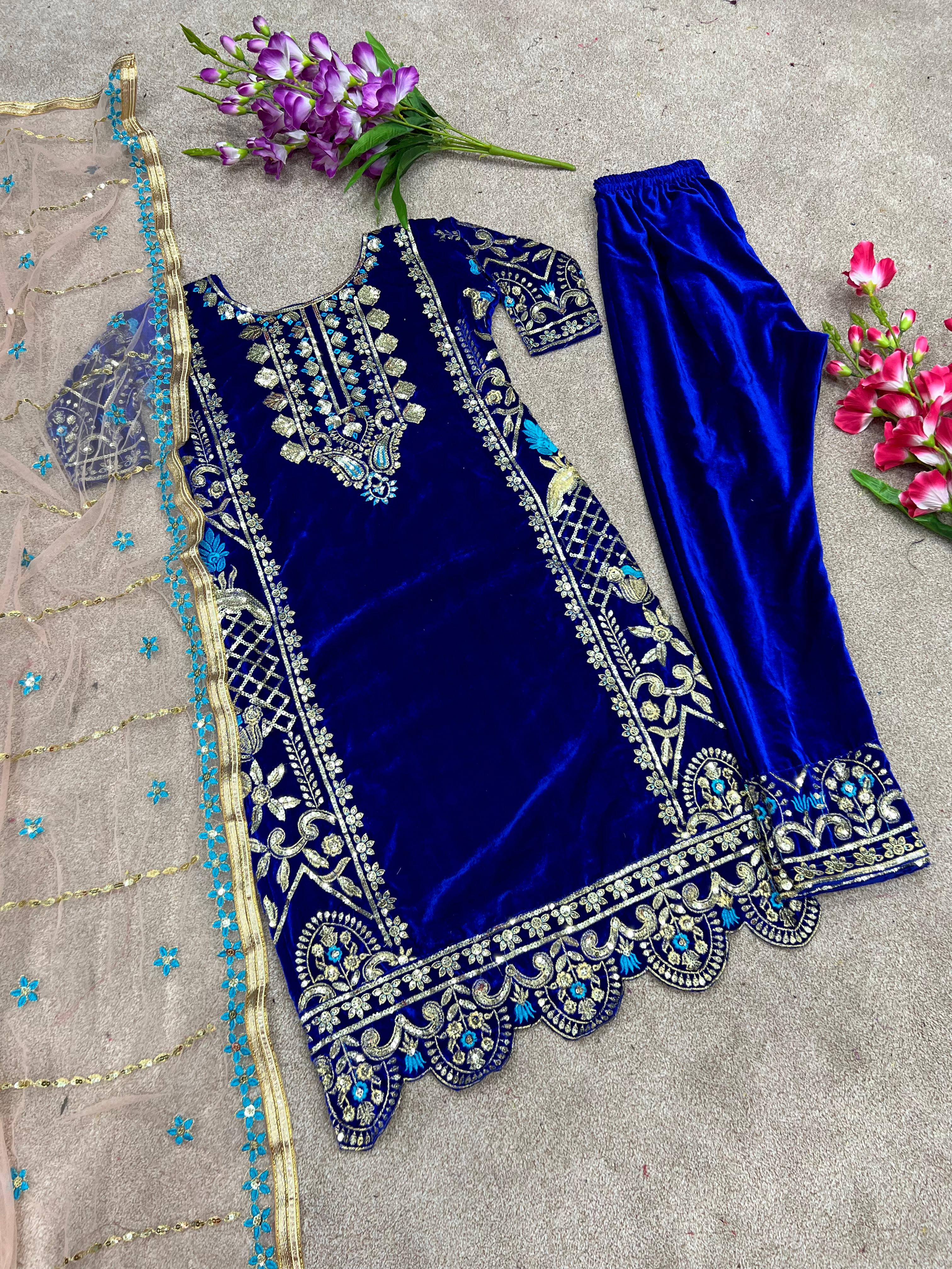 SHREE HARI SSR 325 B DESIGNER VELVET SUITS