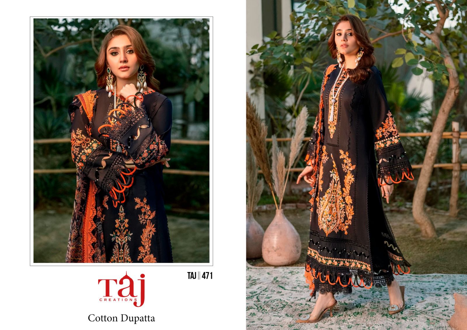 TAJ CREATION 471 COTTON PAKISTANI SUITS