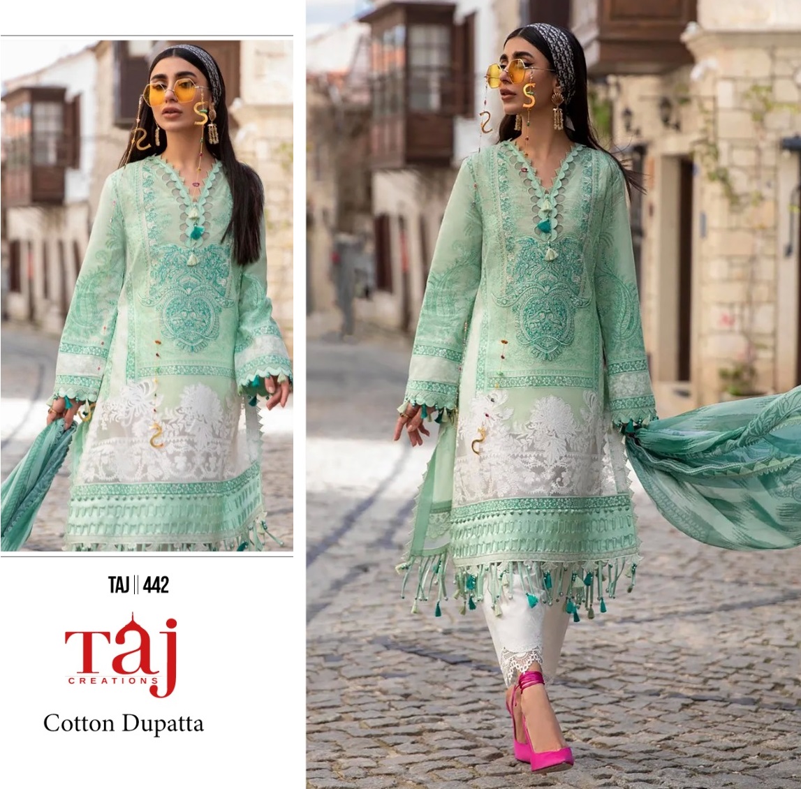 TAJ CREATIONS 442 PAKISTANI SUITS IN INDIA