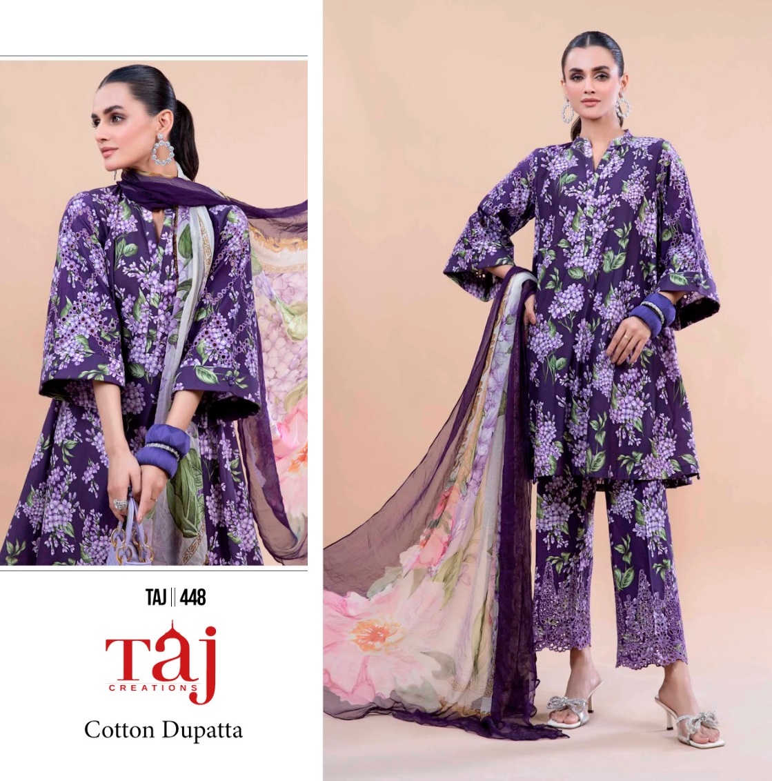 TAJ CREATIONS 448 PAKISTANI SUITS IN INDIA