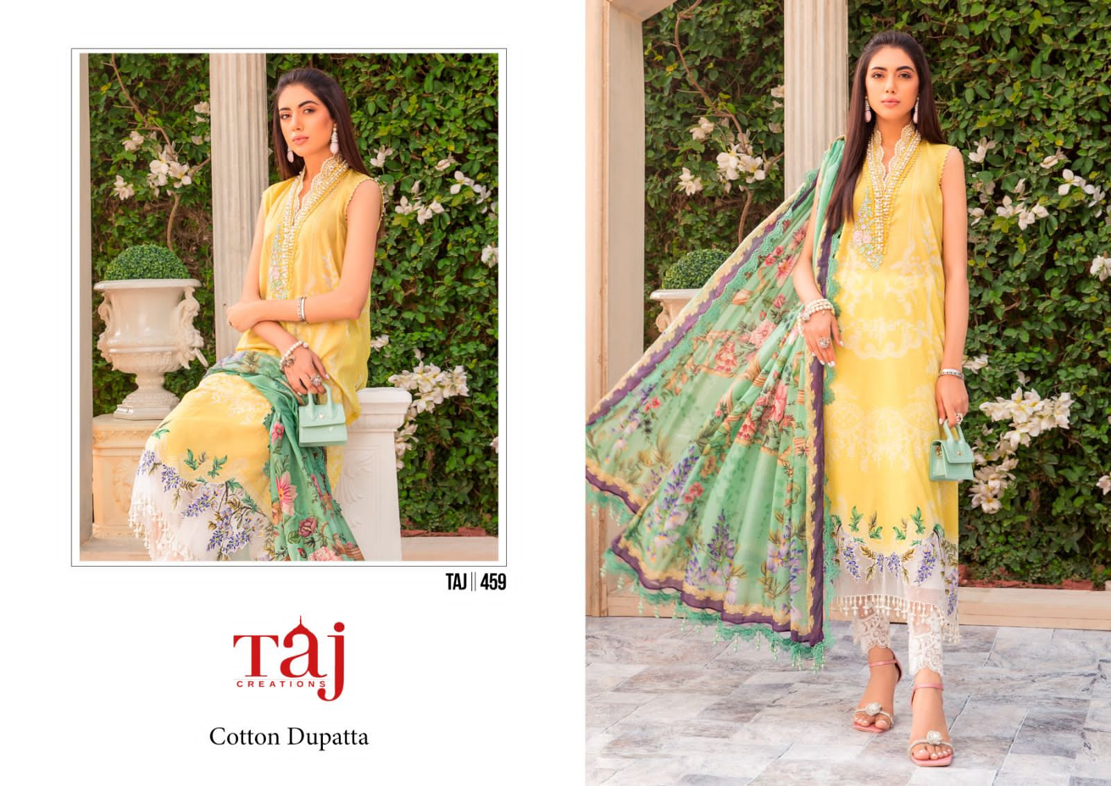 TAJ CREATIONS 459 COTTON PAKISTANI SUITS