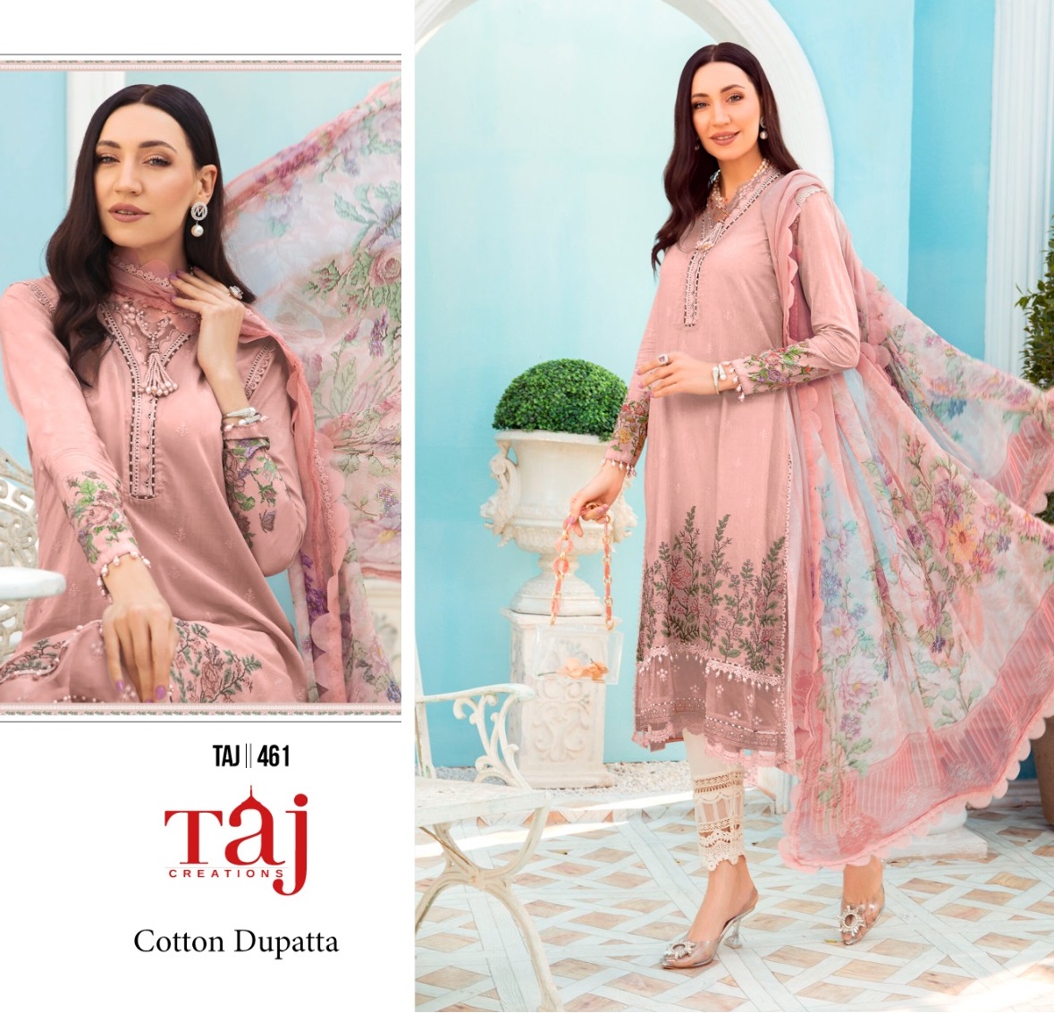 TAJ CREATIONS 461 SALWAR SUITS WHOLESALE