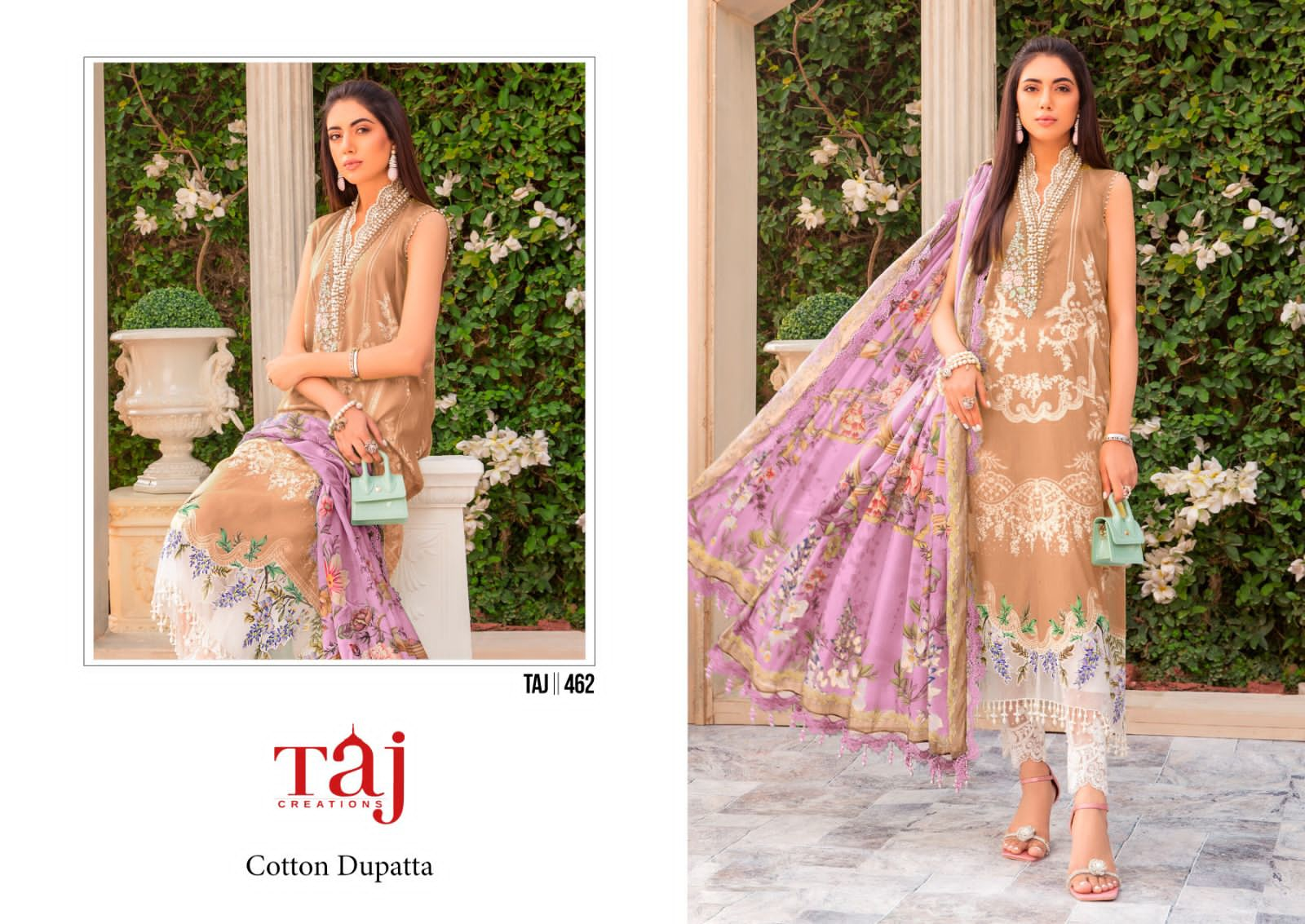 TAJ CREATIONS 462 COTTON PAKISTANI SUITS