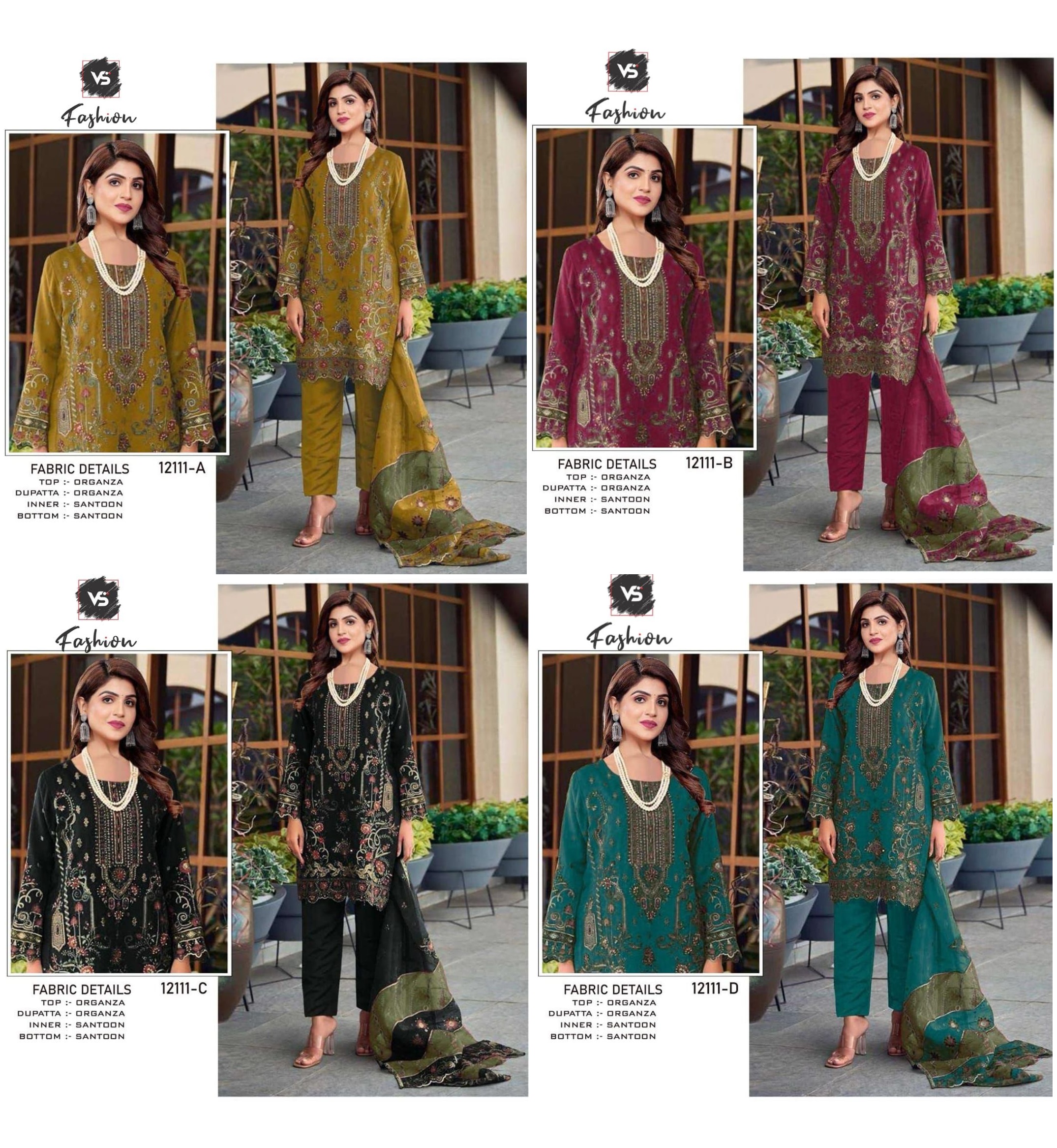 VS FASHION 12111 A TO D SALWAR SUITS