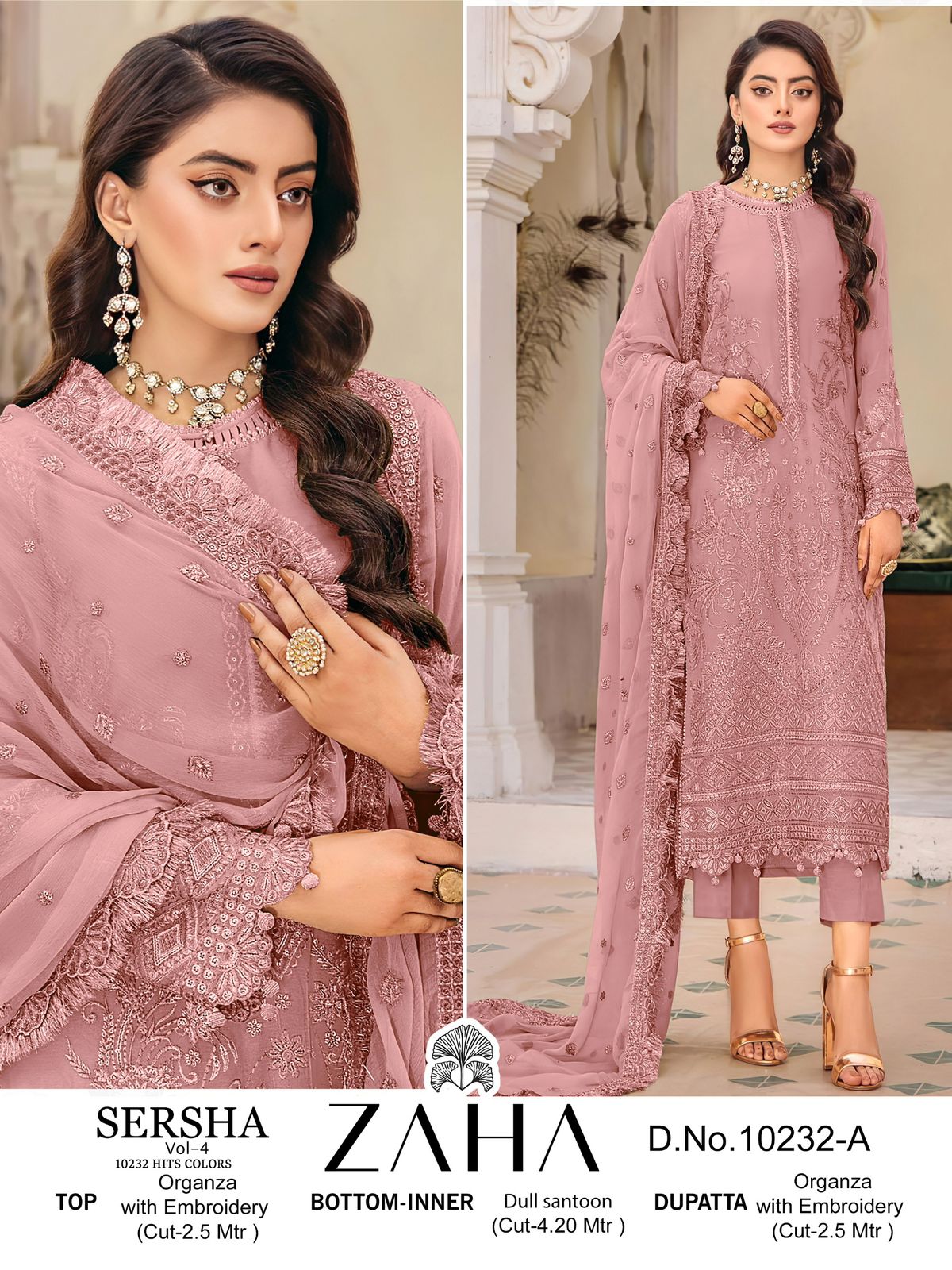 ZAHA 10232 A TO D SERSHA VOL 4 SALWAR SUITS