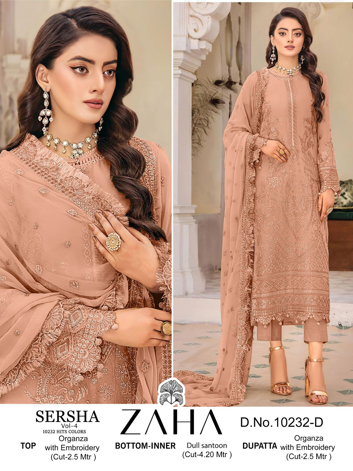 ZAHA 10232 A TO D SERSHA VOL 4 SALWAR SUITS