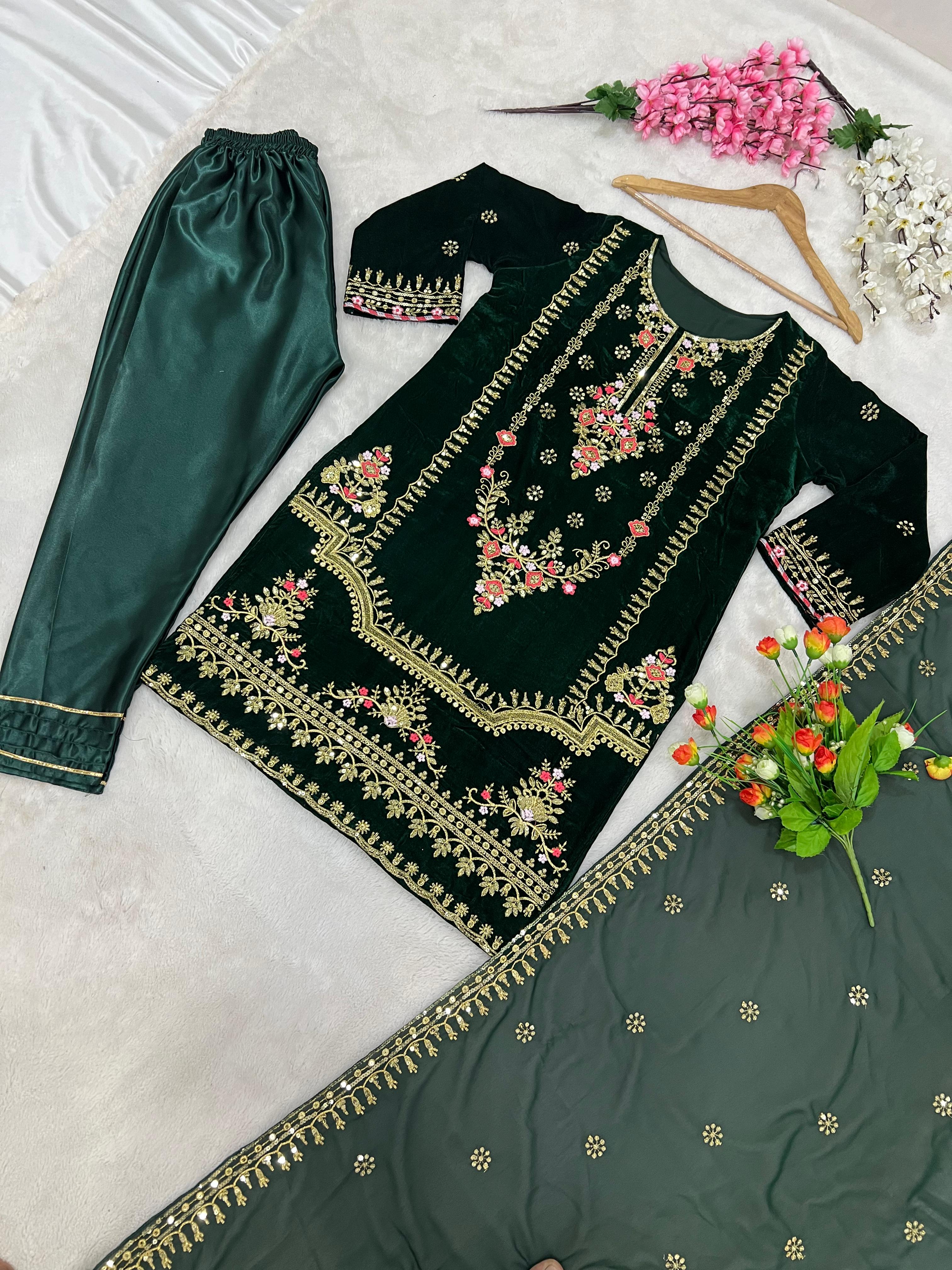 ZEEL FASHION ZF 345 A DESIGNER VELVET SUITS