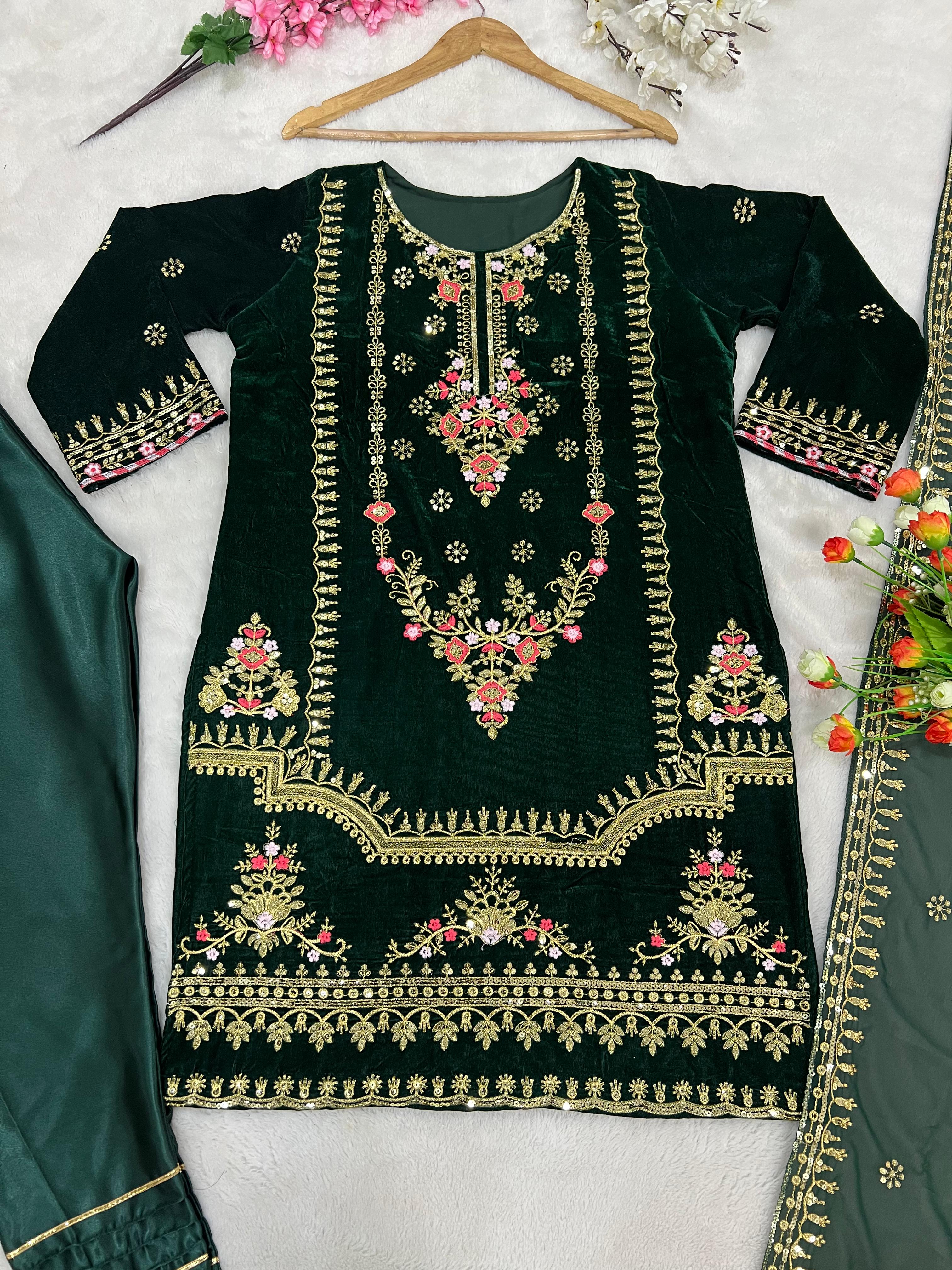 ZEEL FASHION ZF 345 A DESIGNER VELVET SUITS