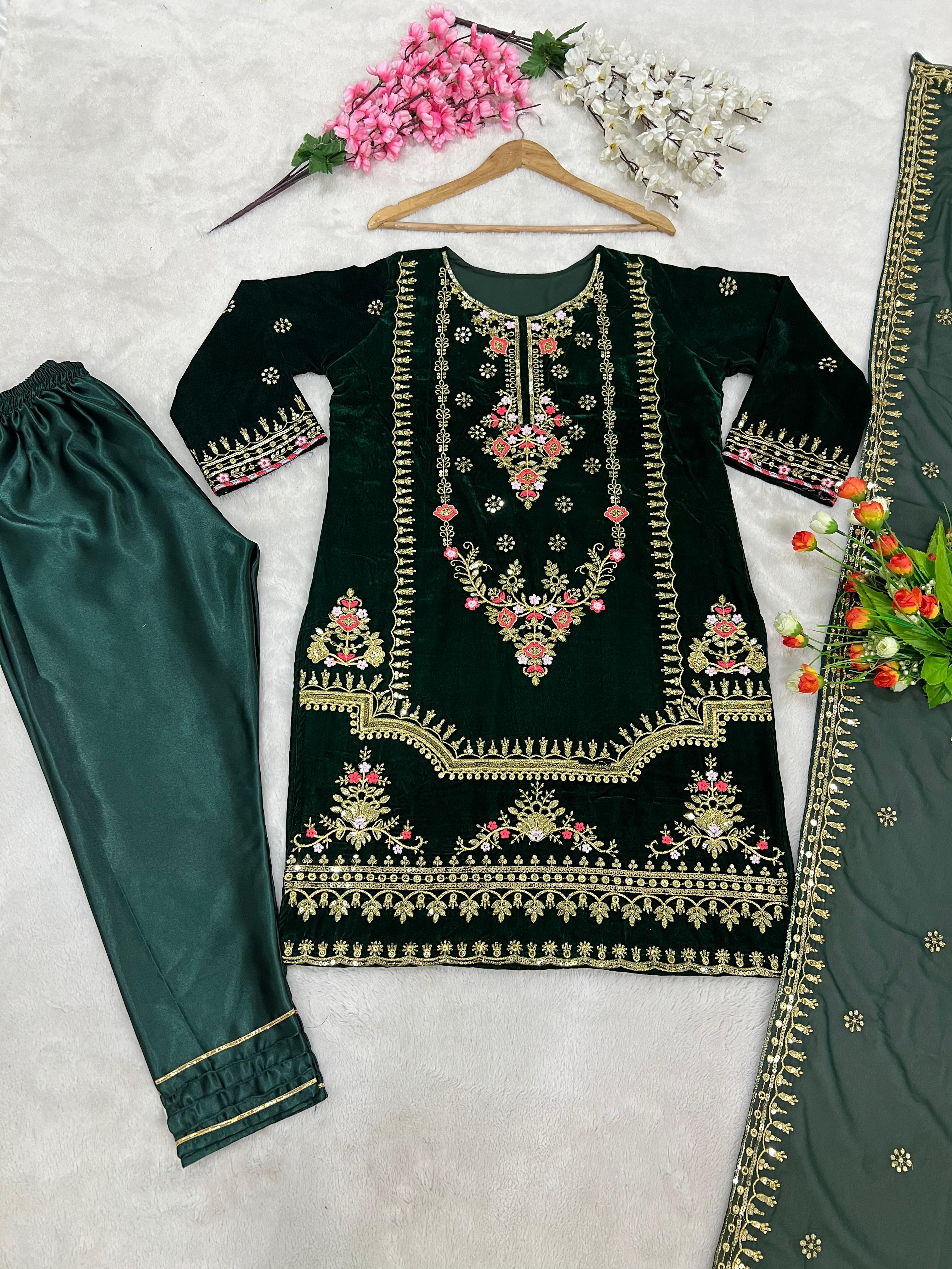 ZEEL FASHION ZF 345 A DESIGNER VELVET SUITS