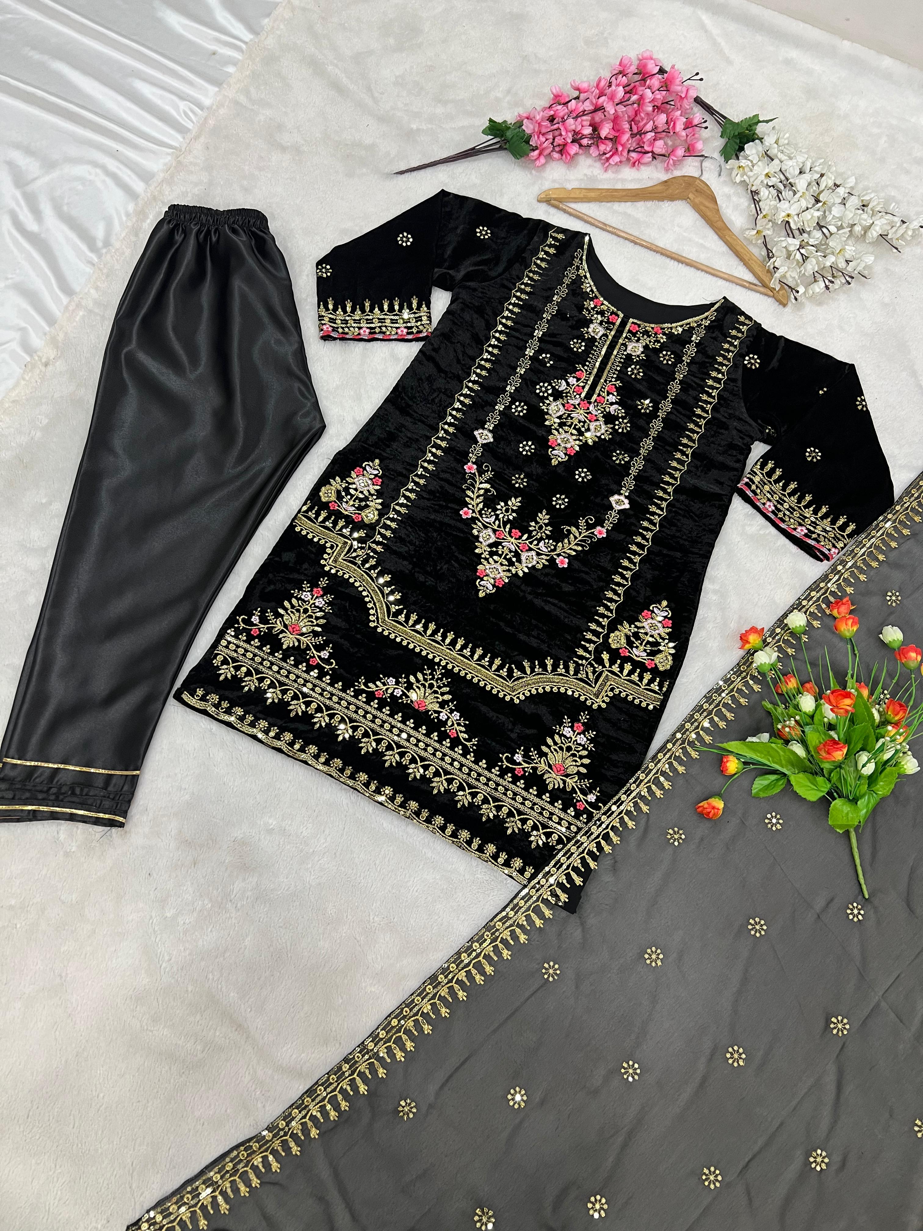 ZEEL FASHION ZF 345 C DESIGNER VELVET SUITS