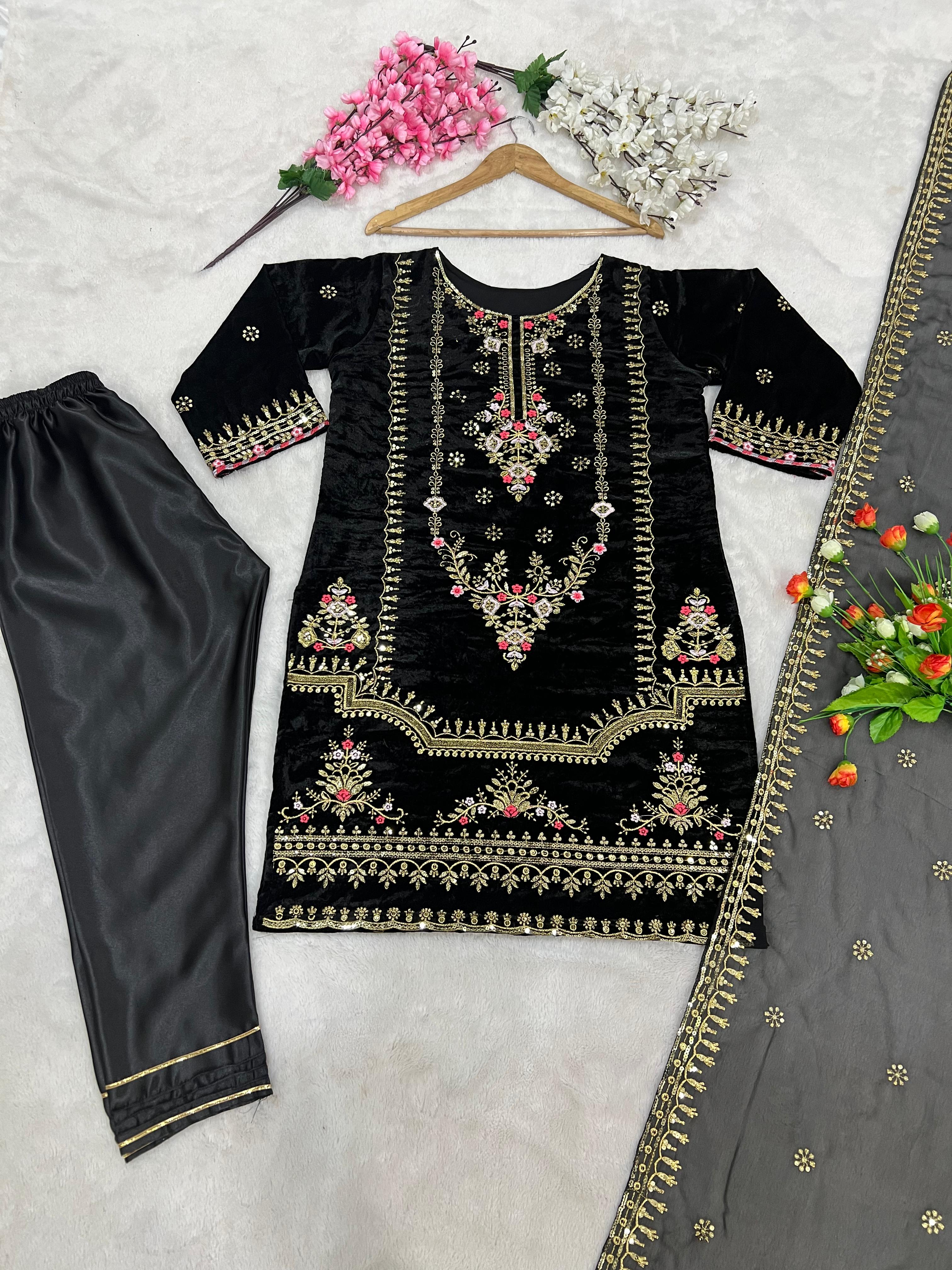 ZEEL FASHION ZF 345 C DESIGNER VELVET SUITS