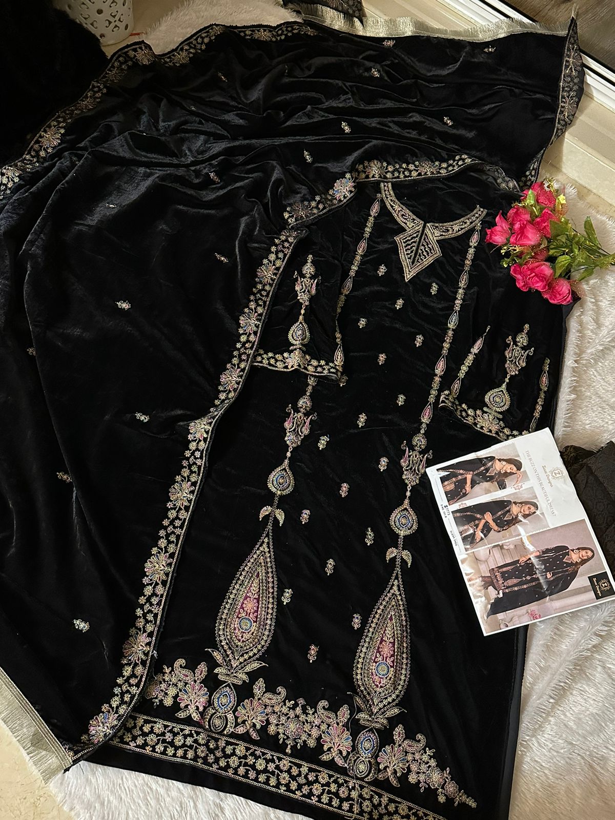 ZIAAZ DESIGNS 395 B VELVET PAKISTANI SUITS