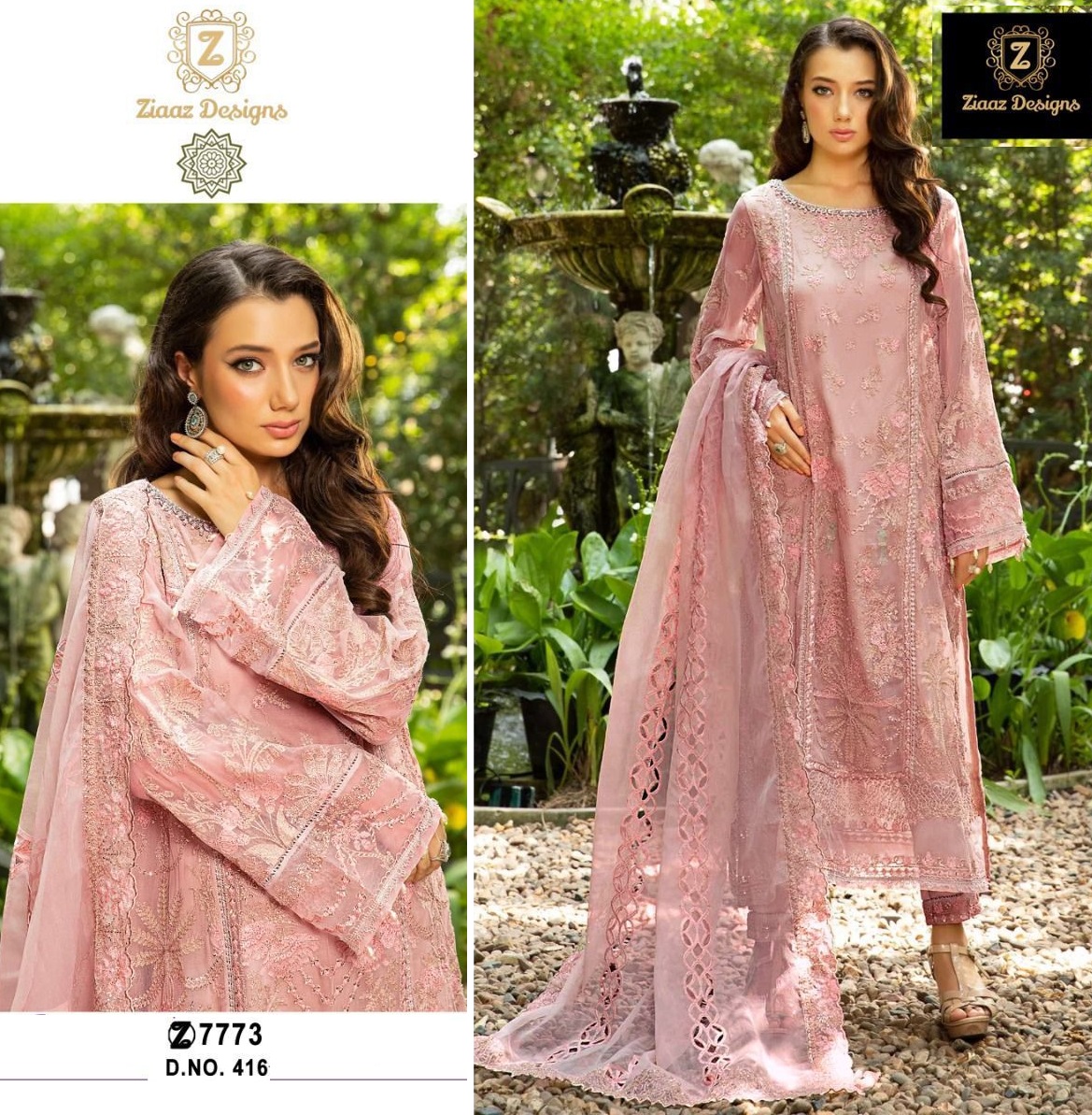 ZIAAZ DESIGNS 416 SALWAR SUITS WHOLESALE