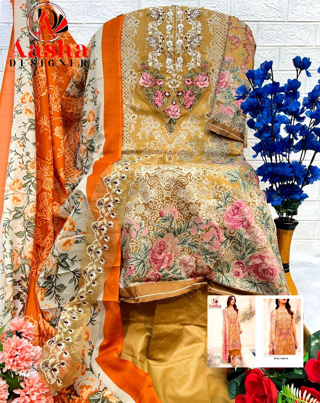 AASHA DESIGNER 1045 A PAKISTANI SUITS IN INDIA