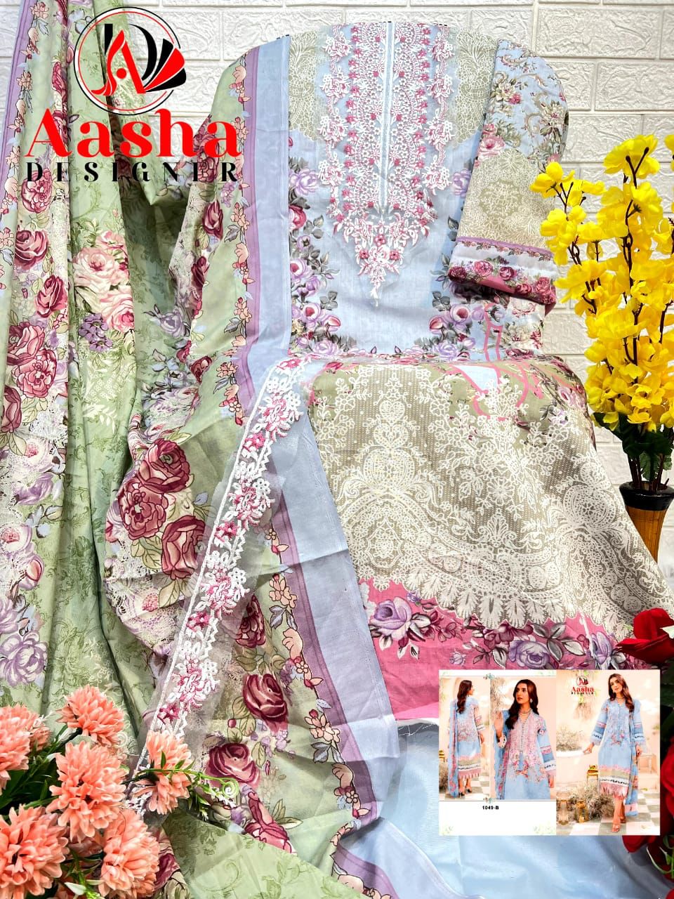 AASHA DESIGNER 1049 B SALWAR SUITS IN INDIA