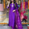 AD PURPLE COTTON READYMADE DRESS