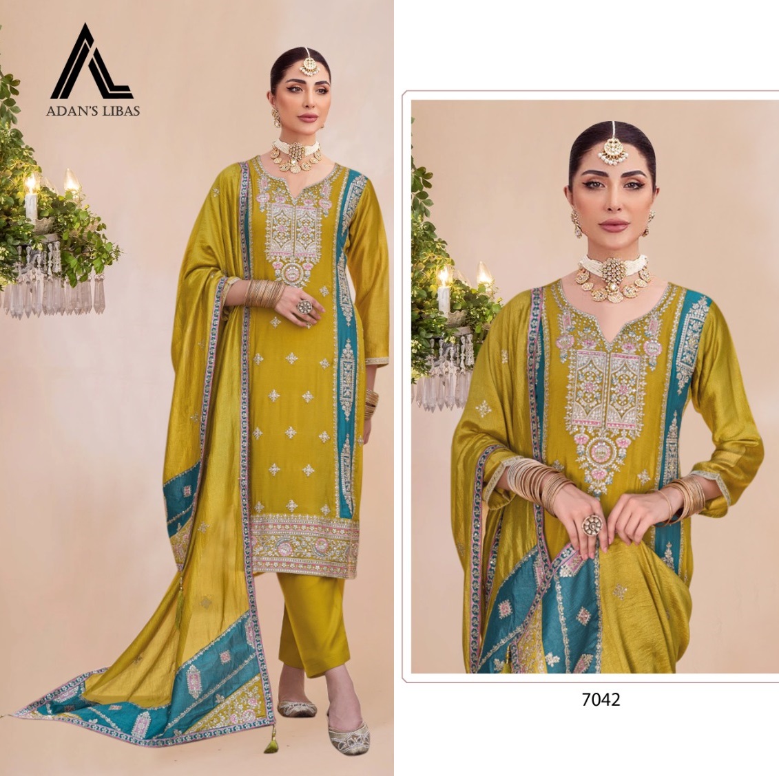 ADAN LIBAS 7042 PAKISTANI SALWAR SUITS