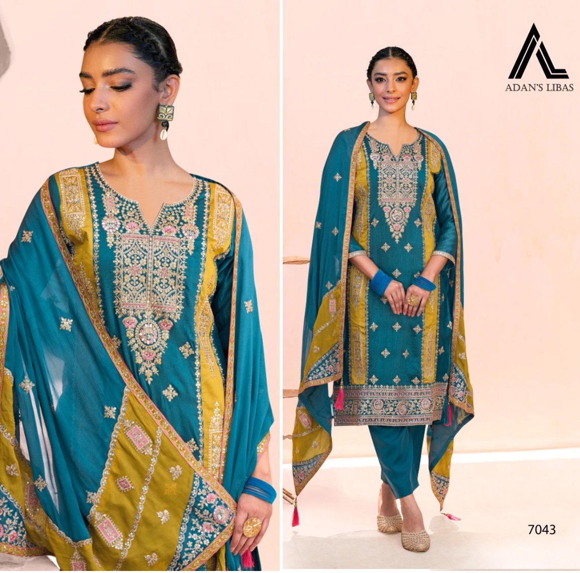 ADAN LIBAS 7043 PAKISTANI SALWAR SUITS