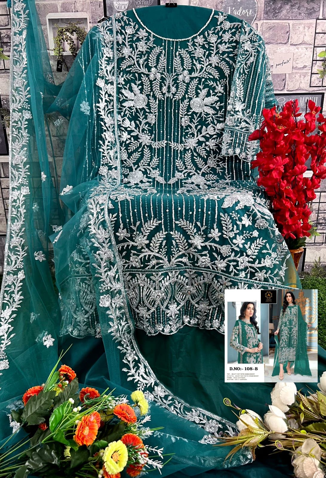 AMENA 108 B PAKISTANI SUITS WHOLESALER