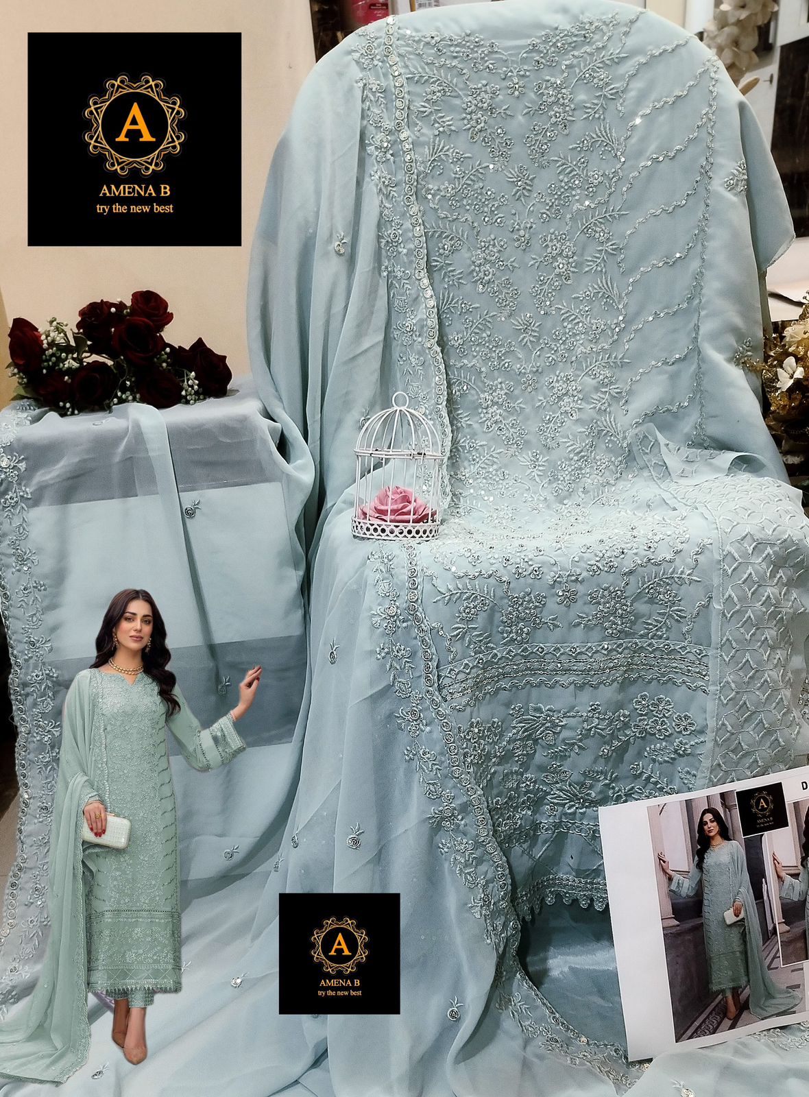 AMENA 114 PAKISTANI GEORGETTE PAKISTANI SUITS