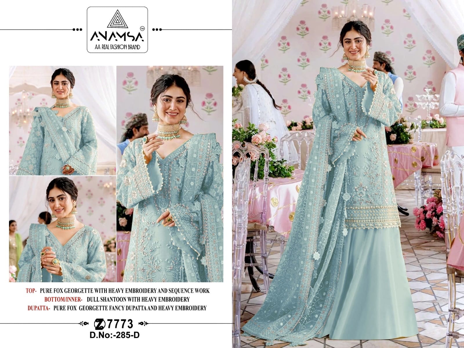 ANAMSA 285 A TO D PAKISTANI SUITS IN INDIA