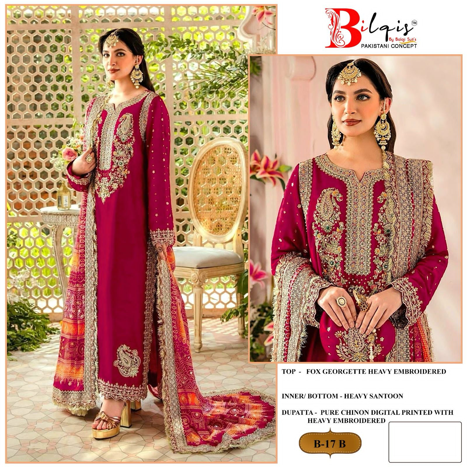 BILQIS B 17 B PAKISTANI SALWAR SUITS IN INDIA