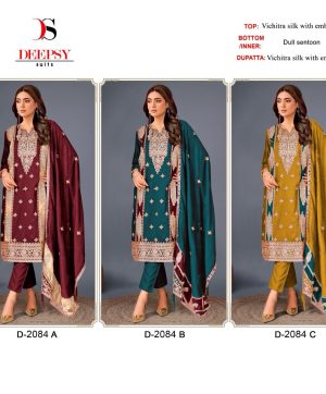 DEEPSY SUITS D 2084 A TO C PAKISTANI SUITS IN INDIA