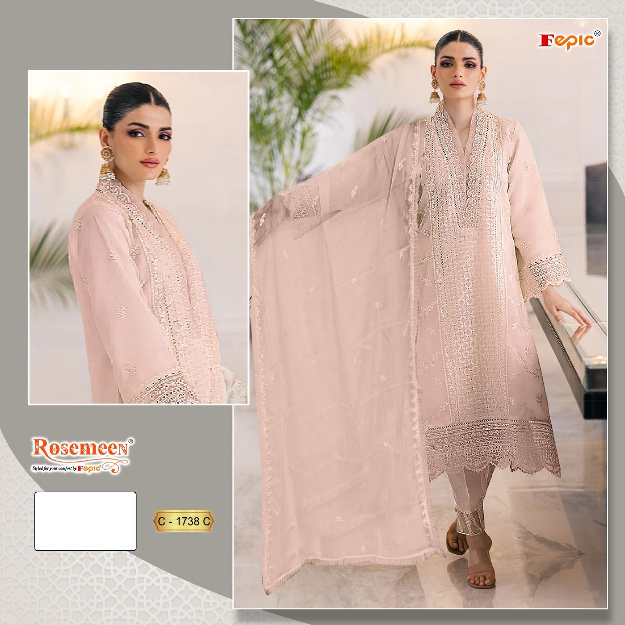 FEPIC 1738 ROSEMEEN PAKISTANI SUITS